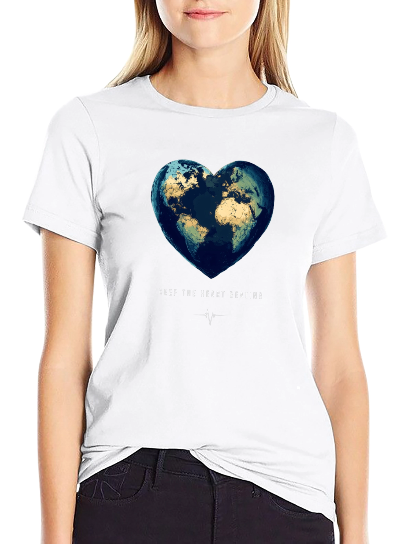Earth Heartbeat Graphic Tee - Keep the Heart Beating