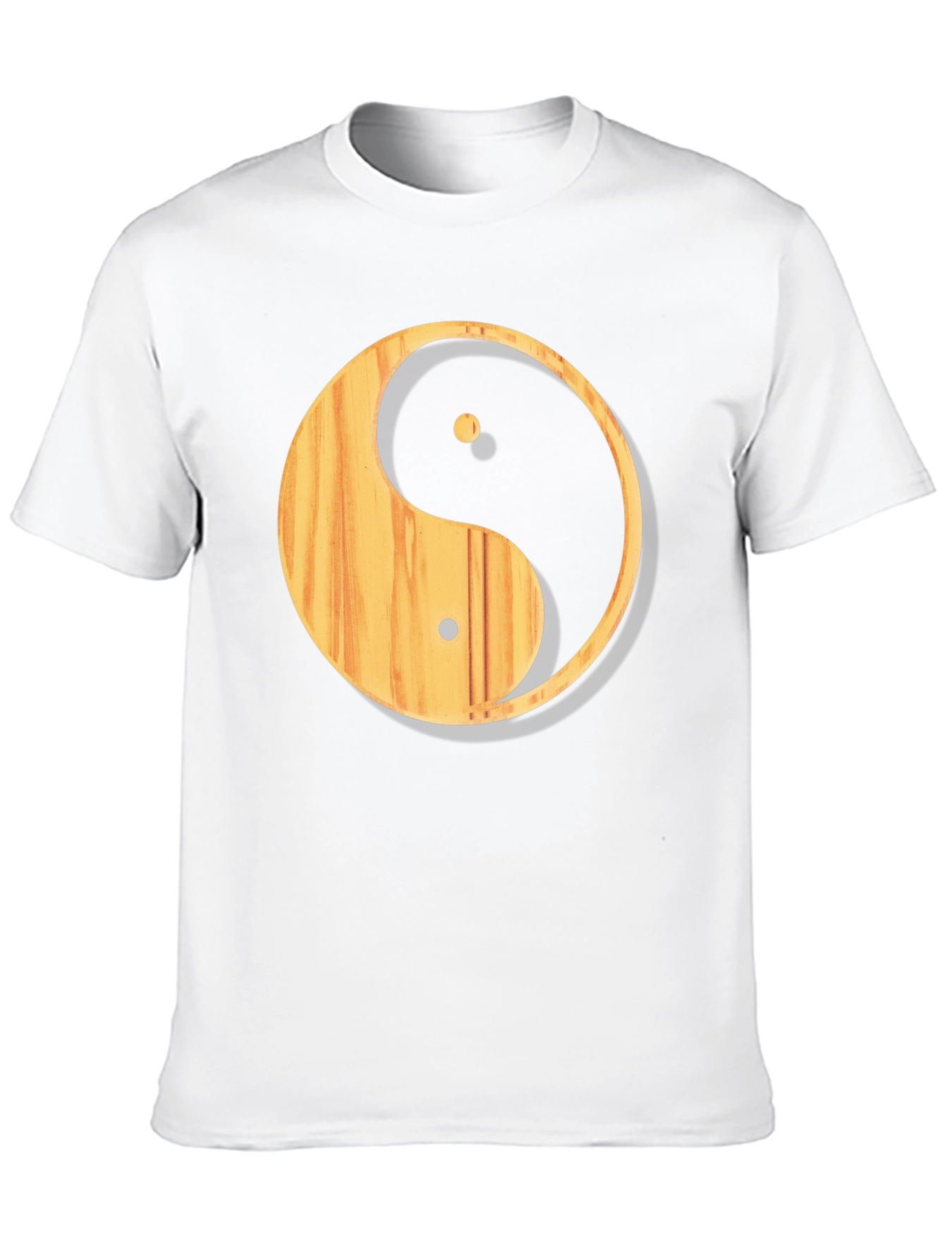 Yin Yang Wood Texture Graphic T-Shirt