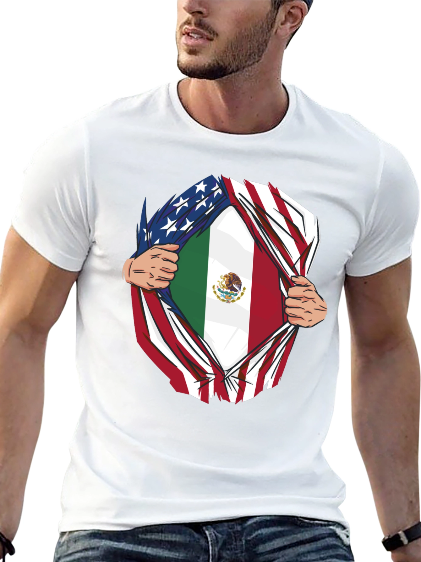 USA and Mexico Flag T-Shirt