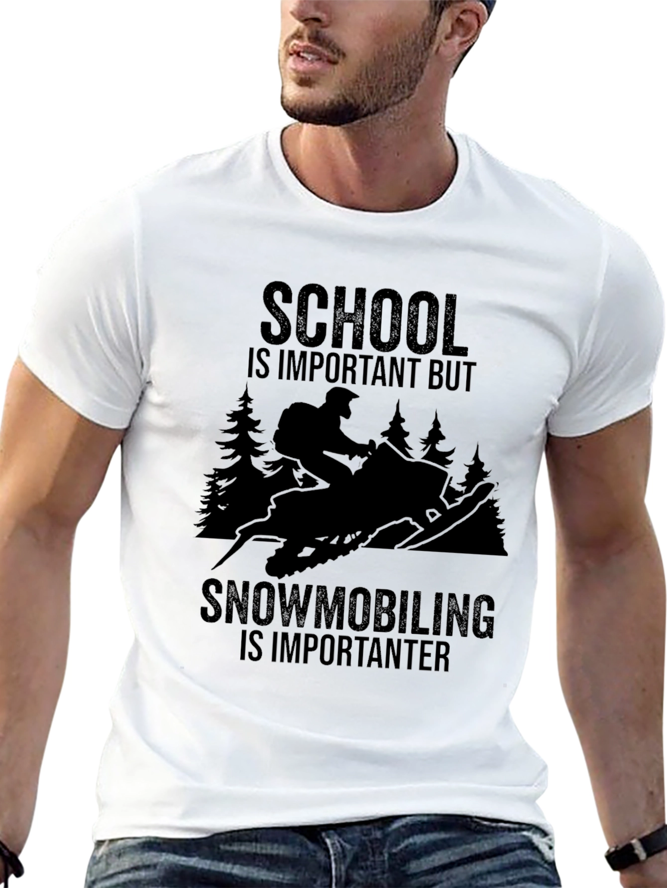 Snowmobiling is Importanter Black T-Shirt