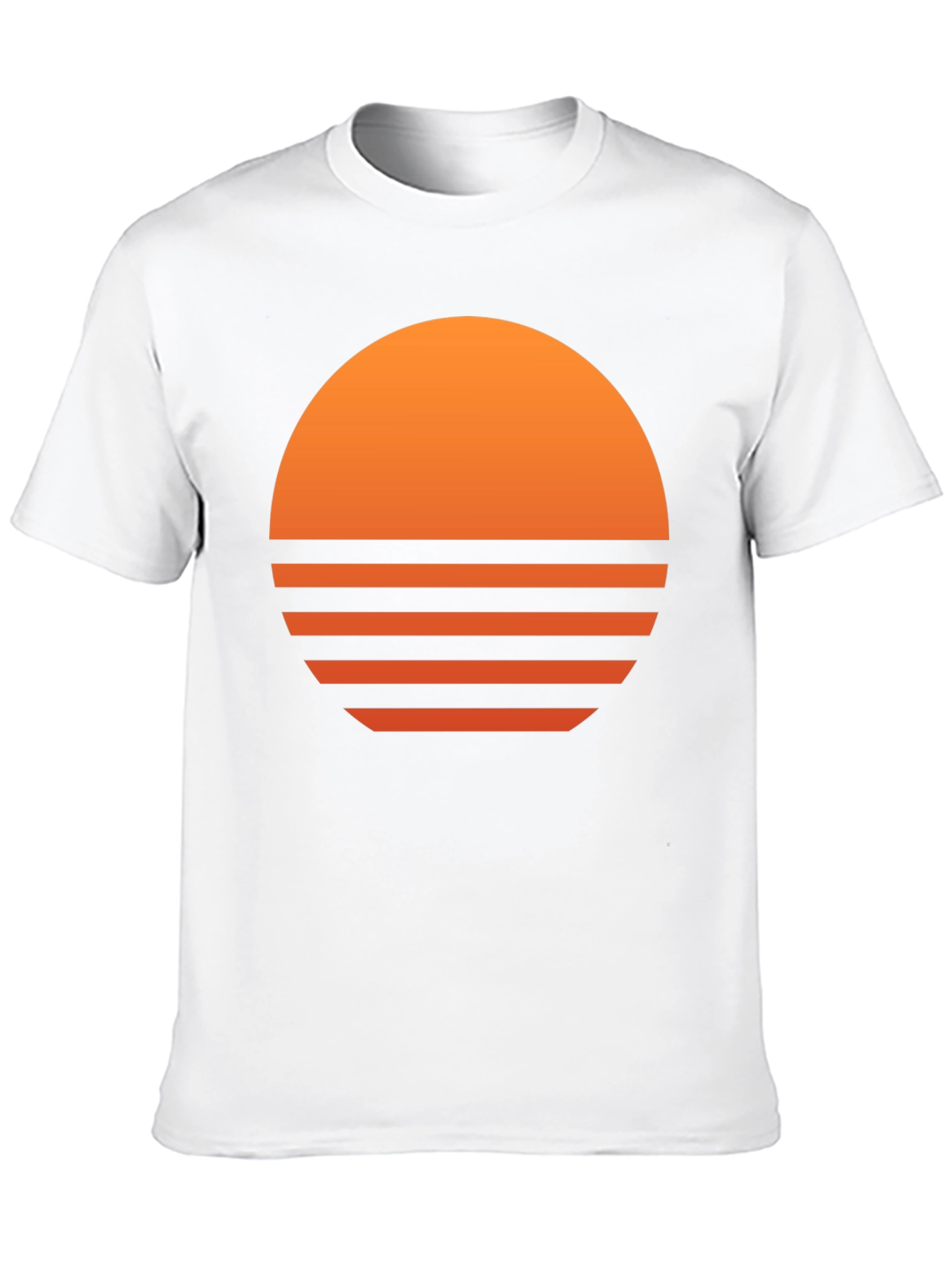 Retro Sunset Graphic Tee - Black Cotton Blend