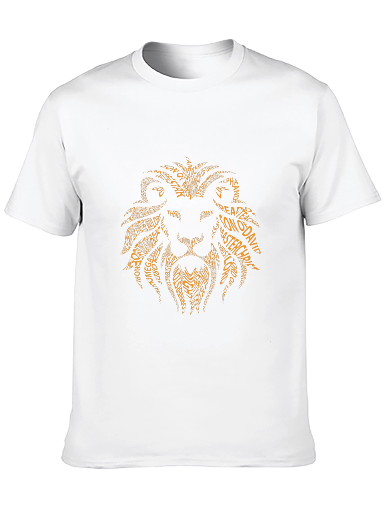 Lion Word Art Graphic T-Shirt - Black