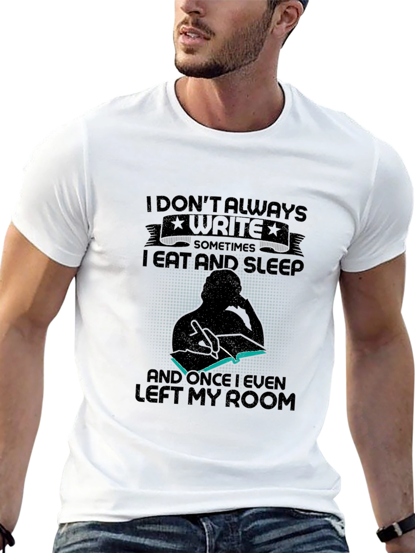 I Dont Always Write Mens Black Graphic T-Shirt