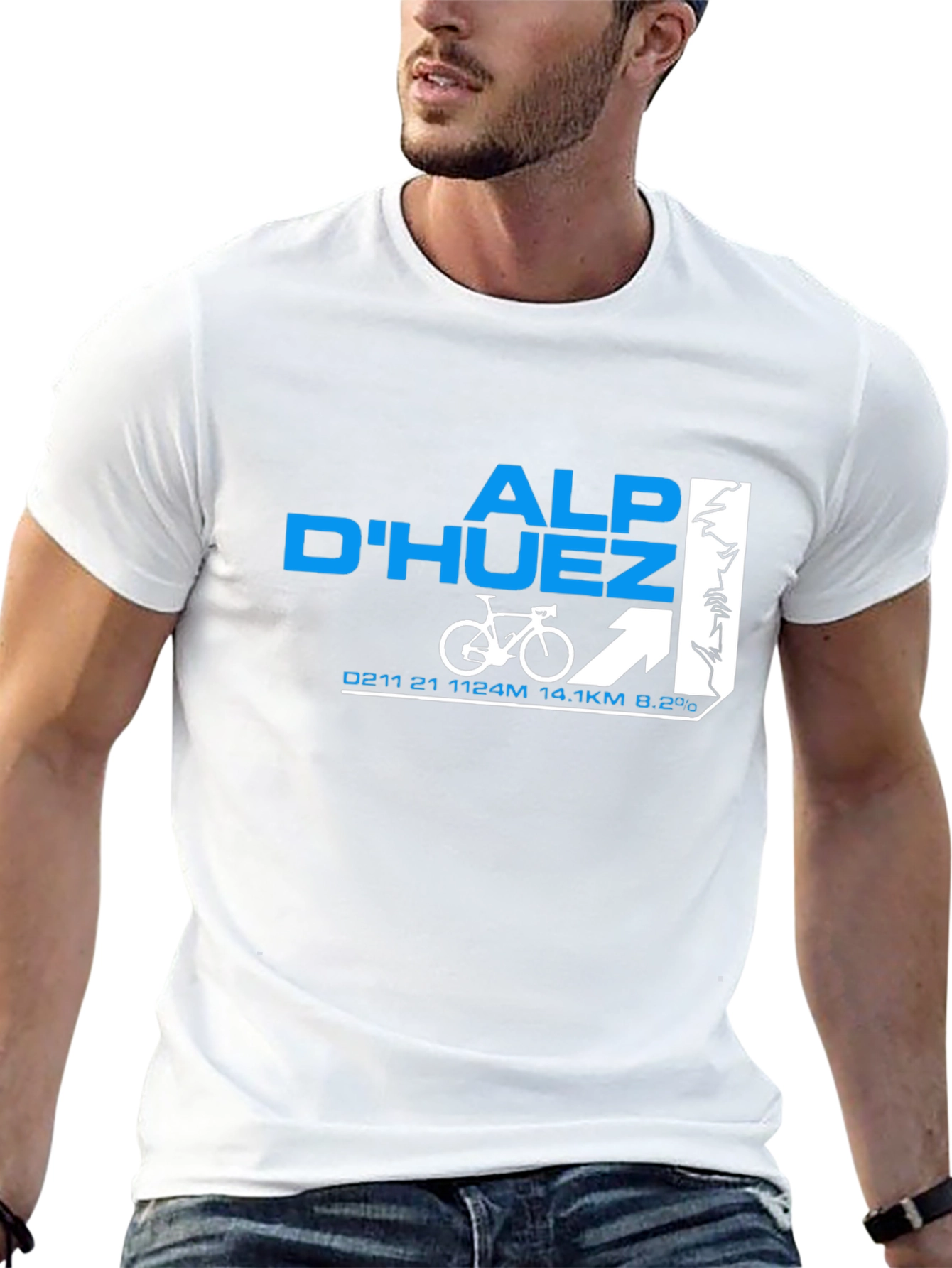Alp DHuez Cycling T-Shirt - Mountain Climb Design