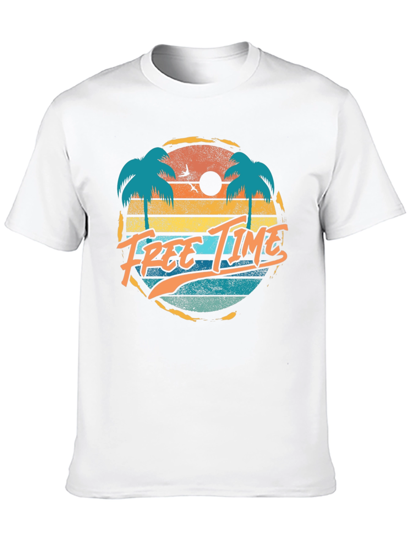 Retro Free Time Palm Tree Graphic Tee
