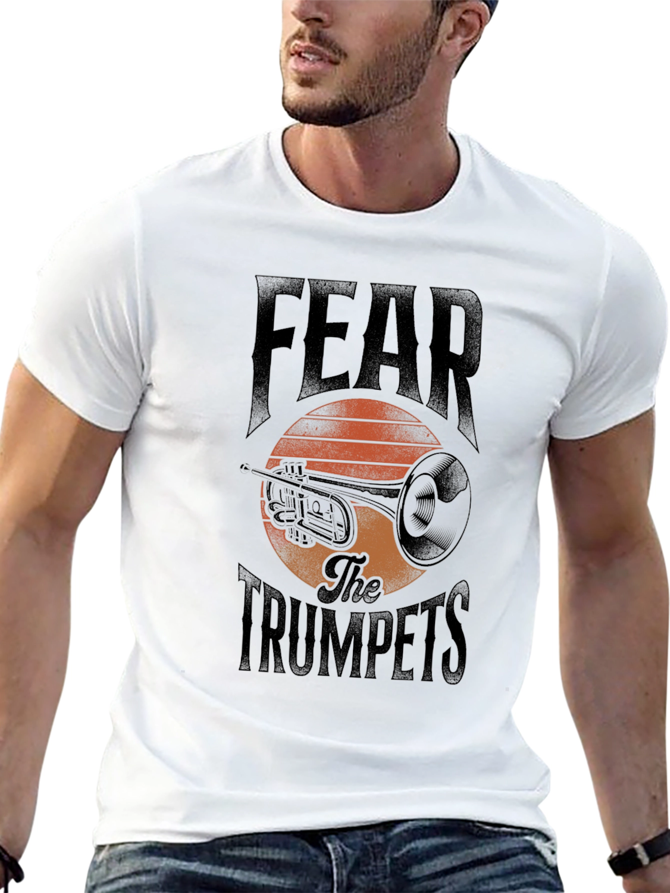 Fear The Trumpets Black Graphic T-Shirt