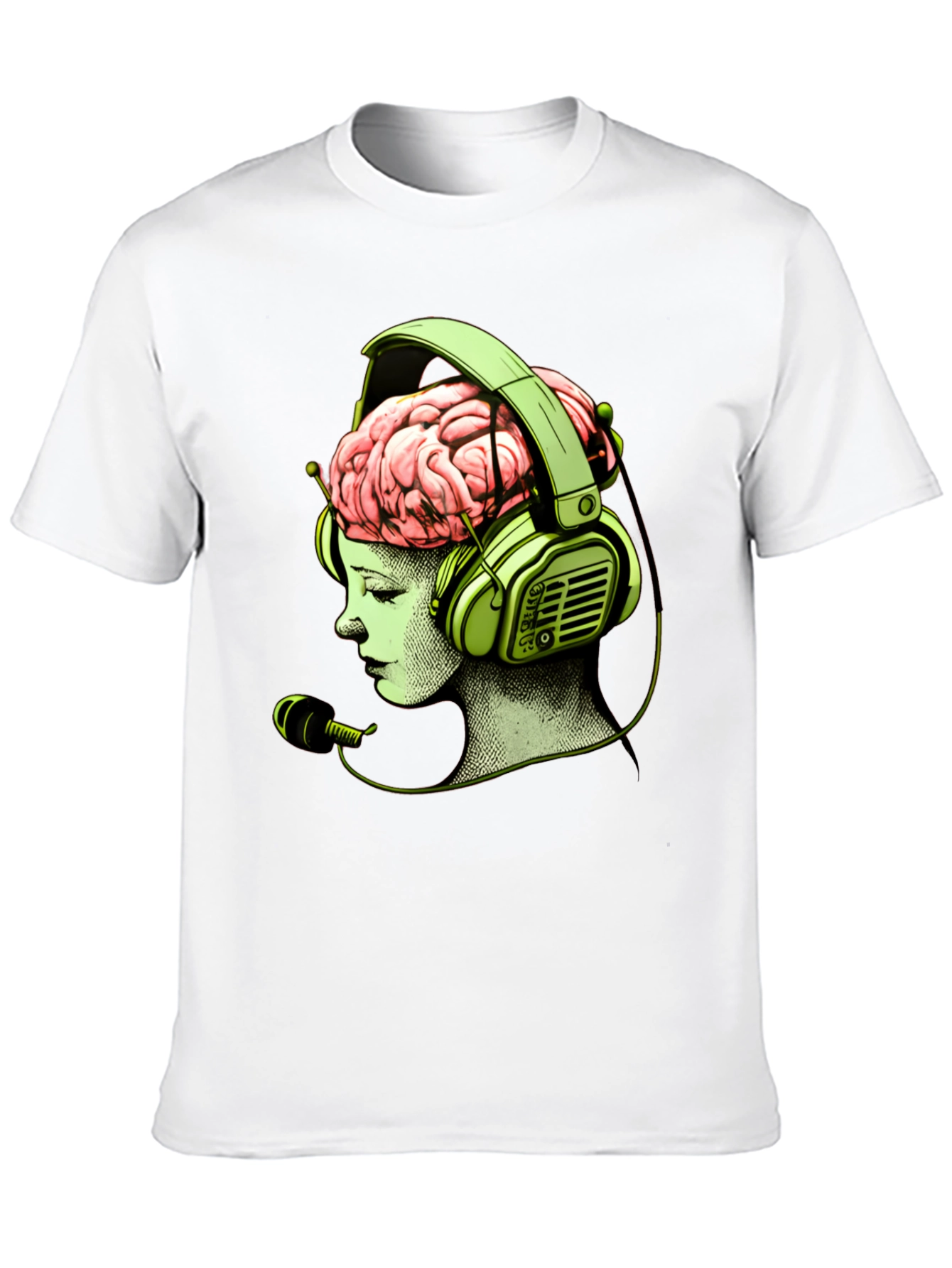 Brain in Headphones Graphic T-Shirt