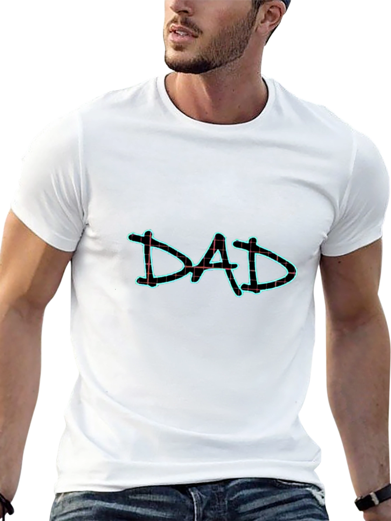 Dad Graphic Tee - Black Cotton Blend T-Shirt