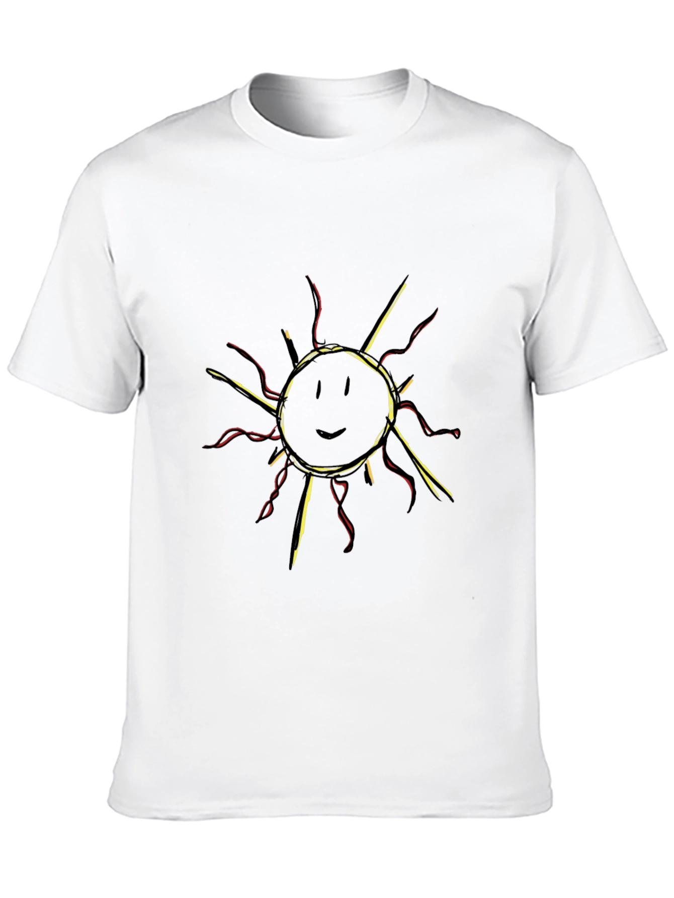 Smiling Sun Graphic Tee - Black Cotton T-Shirt