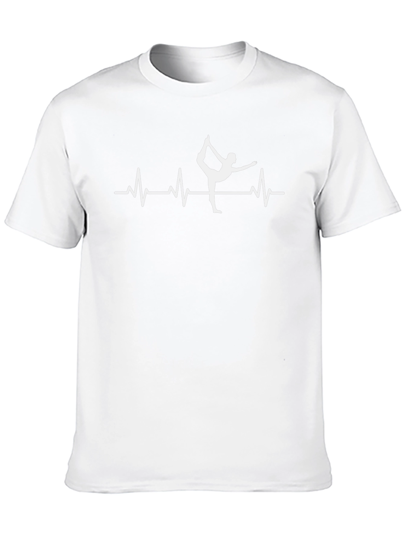 Yoga Heartbeat Graphic Tee - Black Cotton T-Shirt