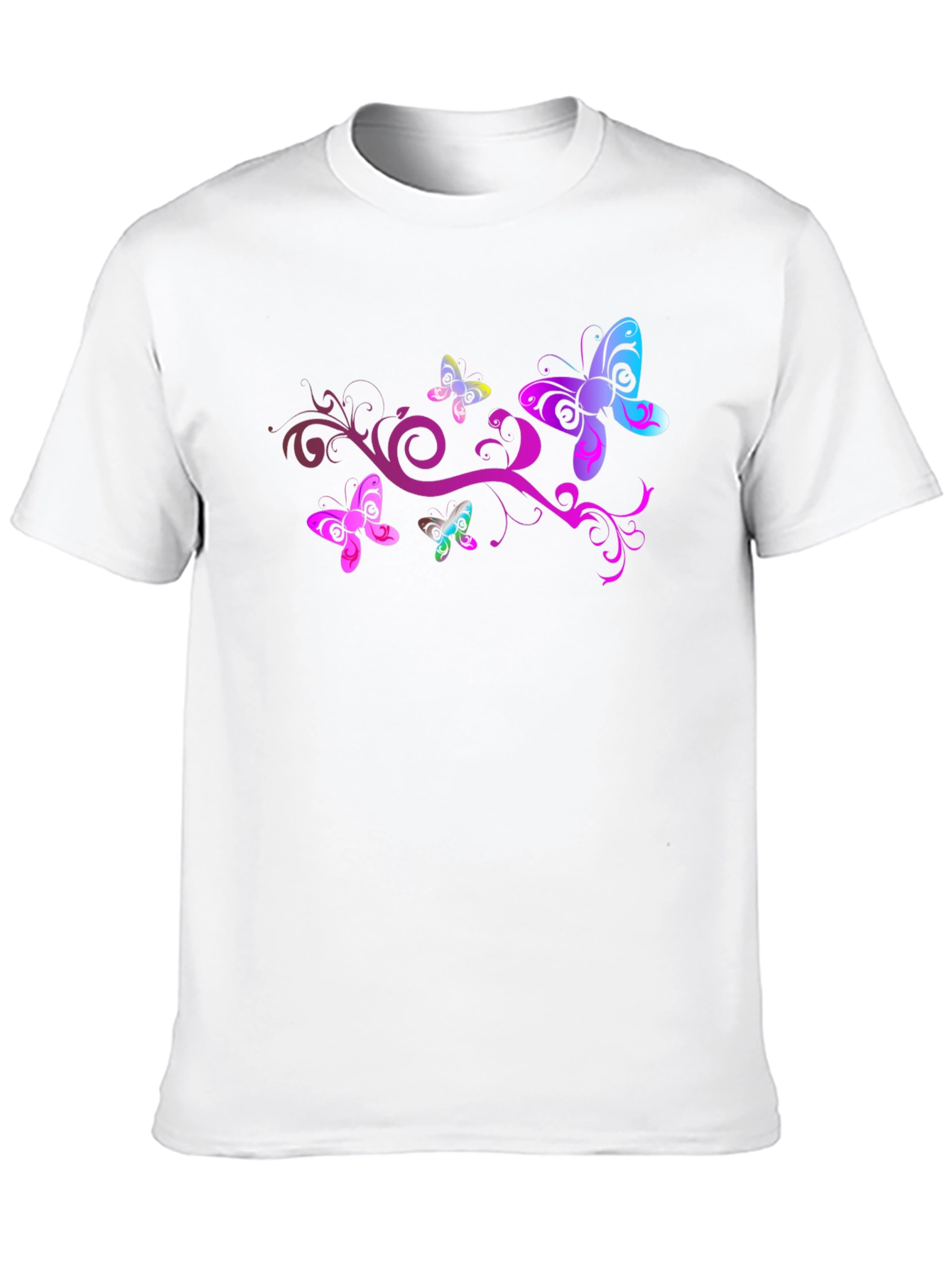 Butterfly Swirl Graphic Black T-Shirt