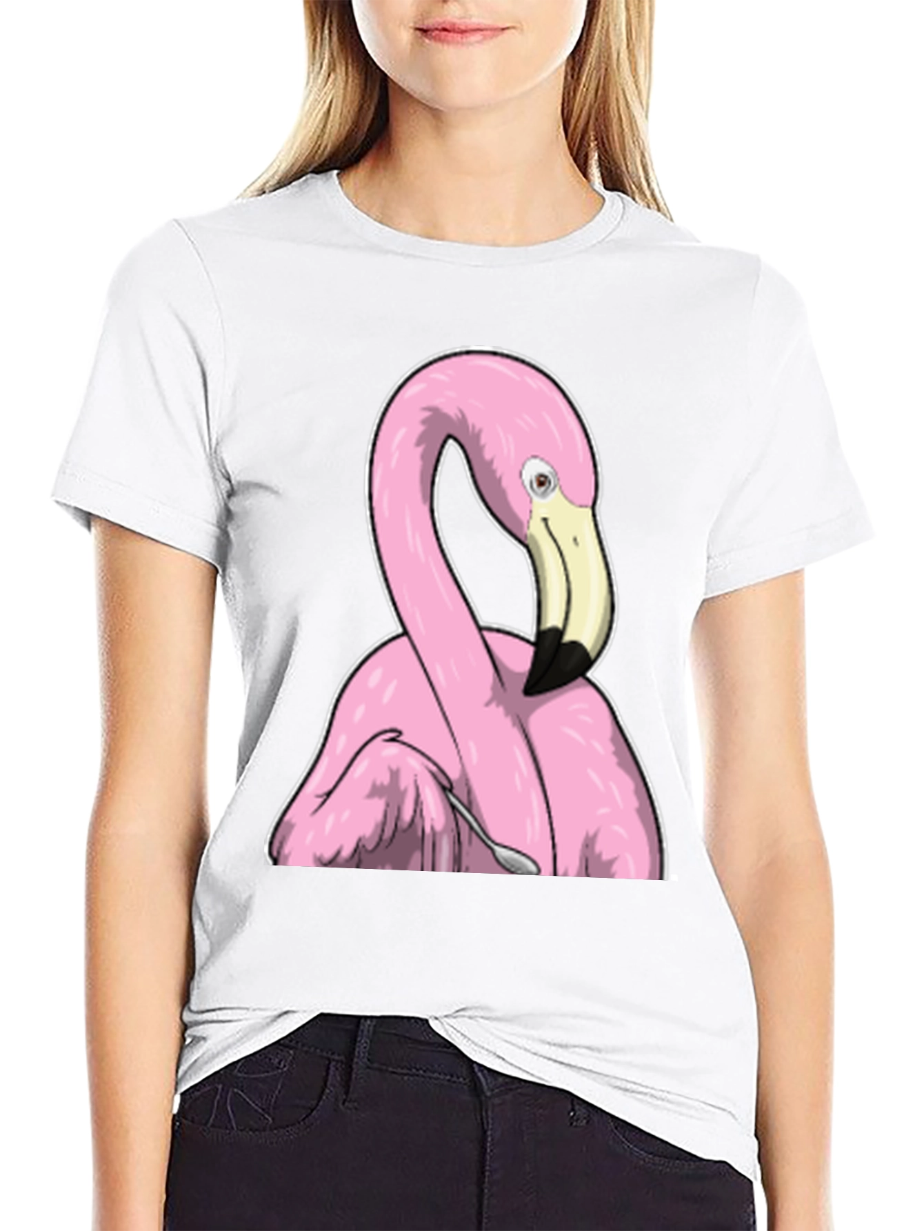 Funny Flamingo Spooning T-Shirt - Unique Graphic Tee