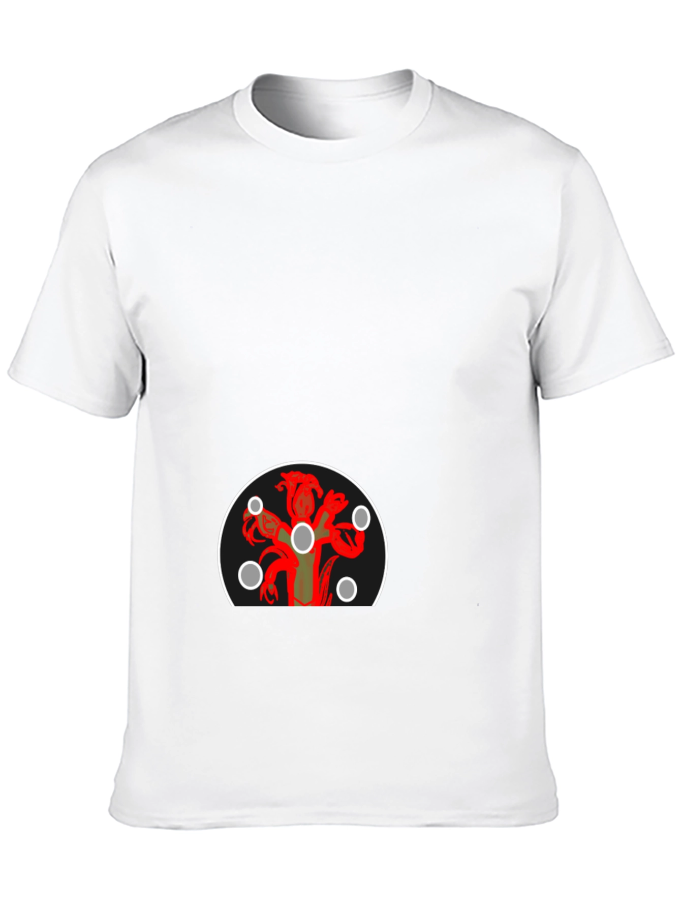 Graphic Print Tee - Hydra Design Black T-Shirt