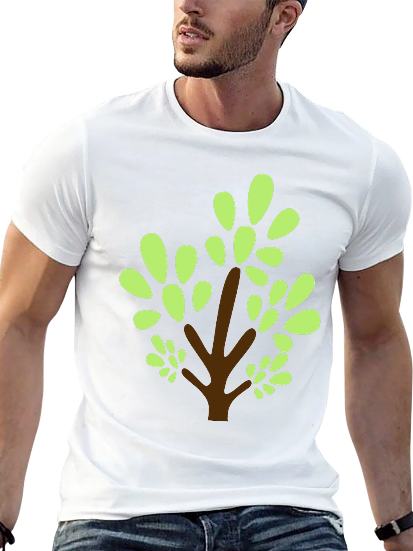 Nature Tree Graphic Tee - Casual Black T-Shirt
