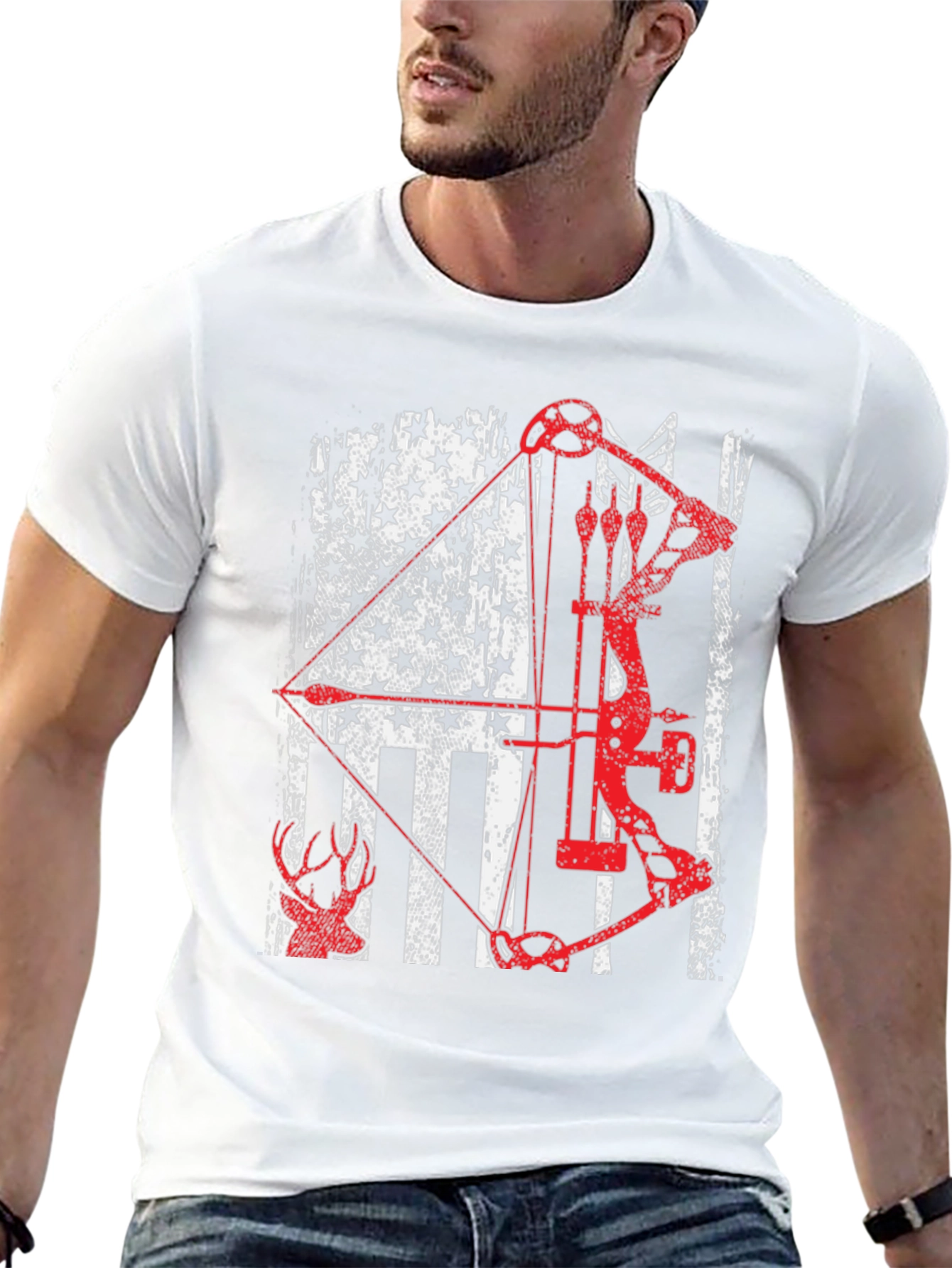 American Flag Bow Hunting T-Shirt