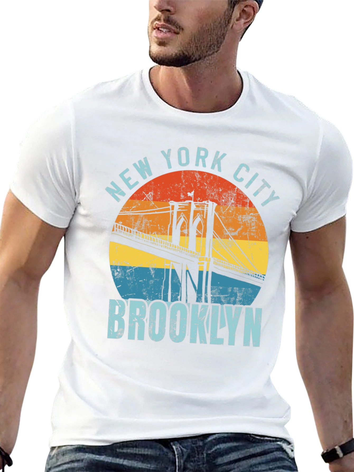 New York City Brooklyn Bridge Graphic T-Shirt