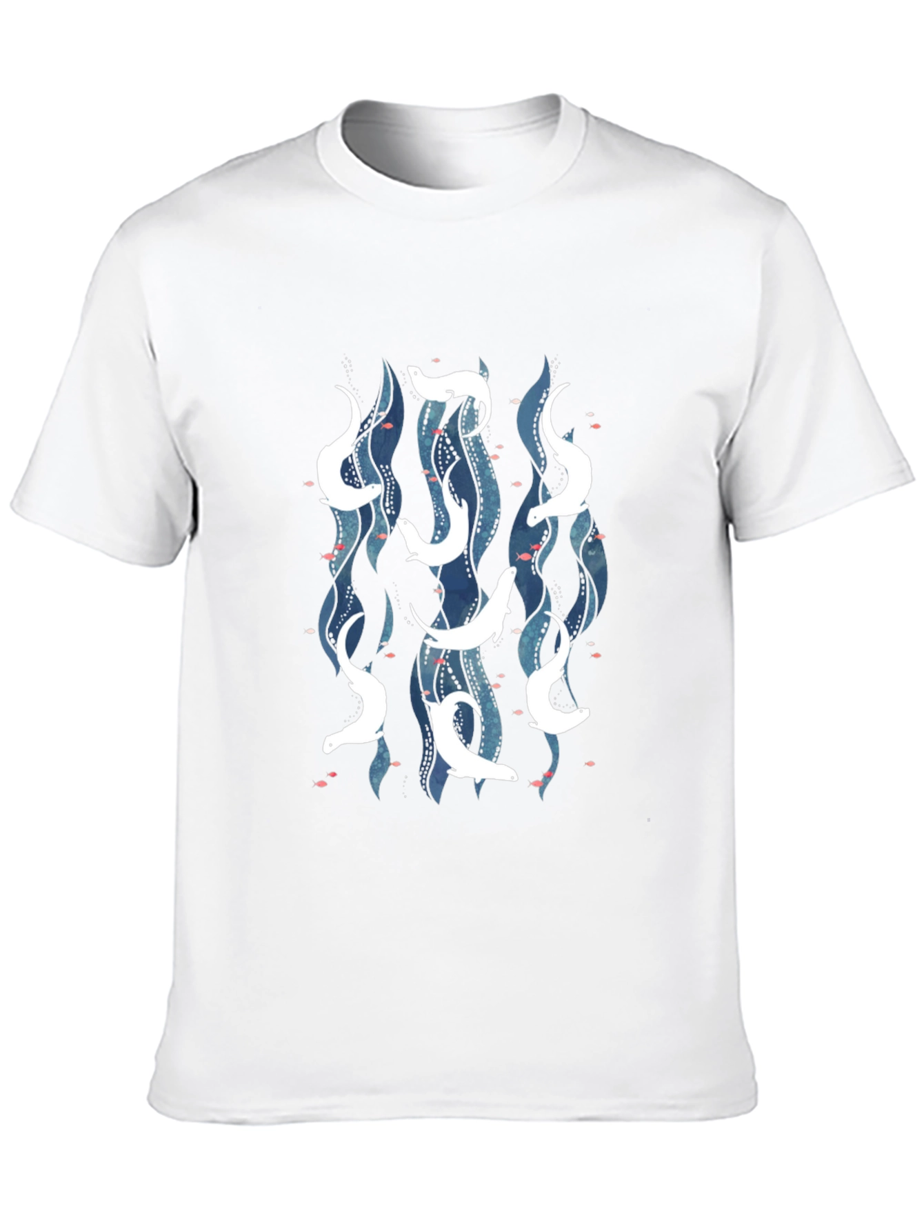 Sea Otter Pattern T-Shirt - Black