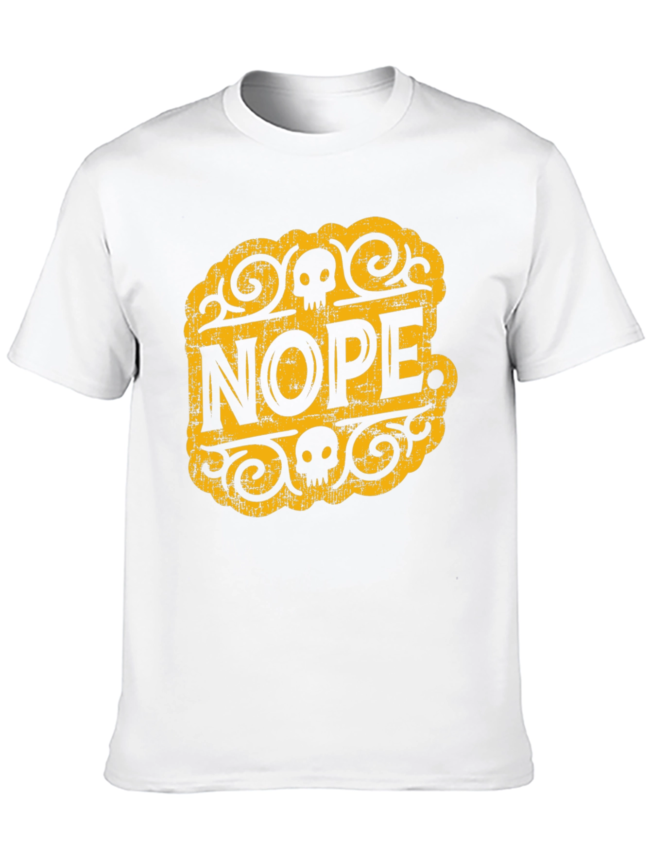 Nope Skull Graphic Tee - Black Cotton T-Shirt
