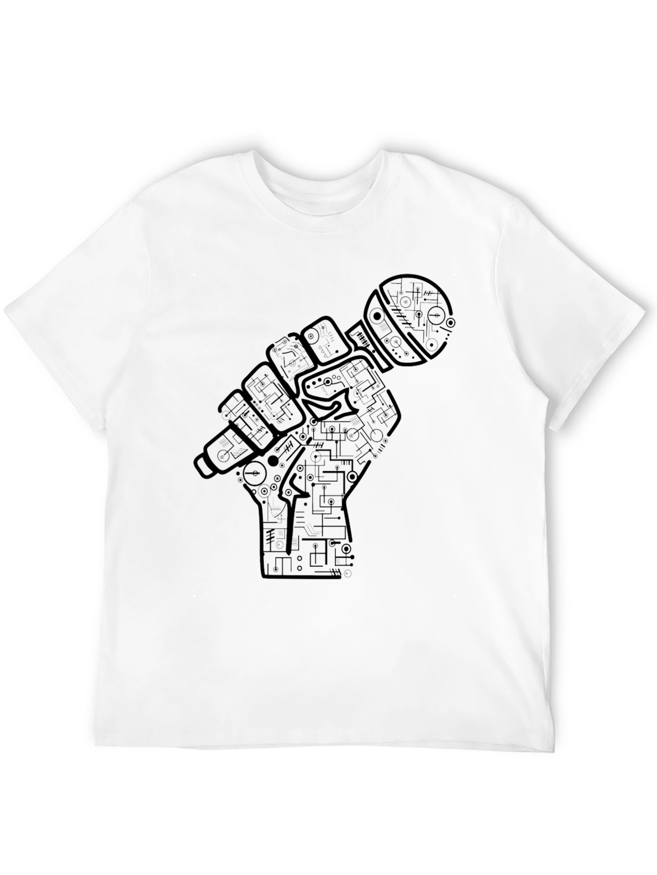 Microphone Hand Graphic Black Tee