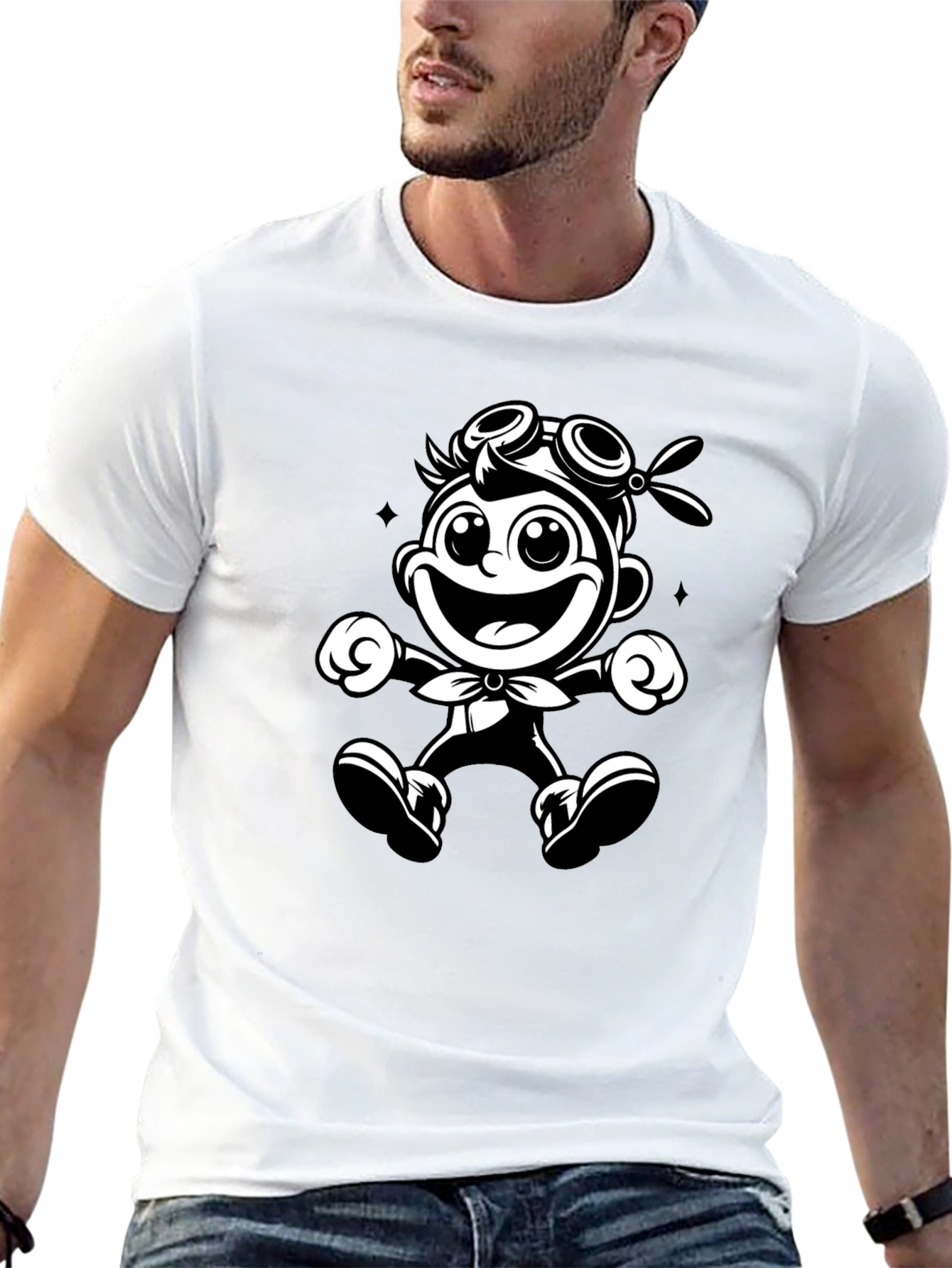 Cartoon Character Black T-Shirt