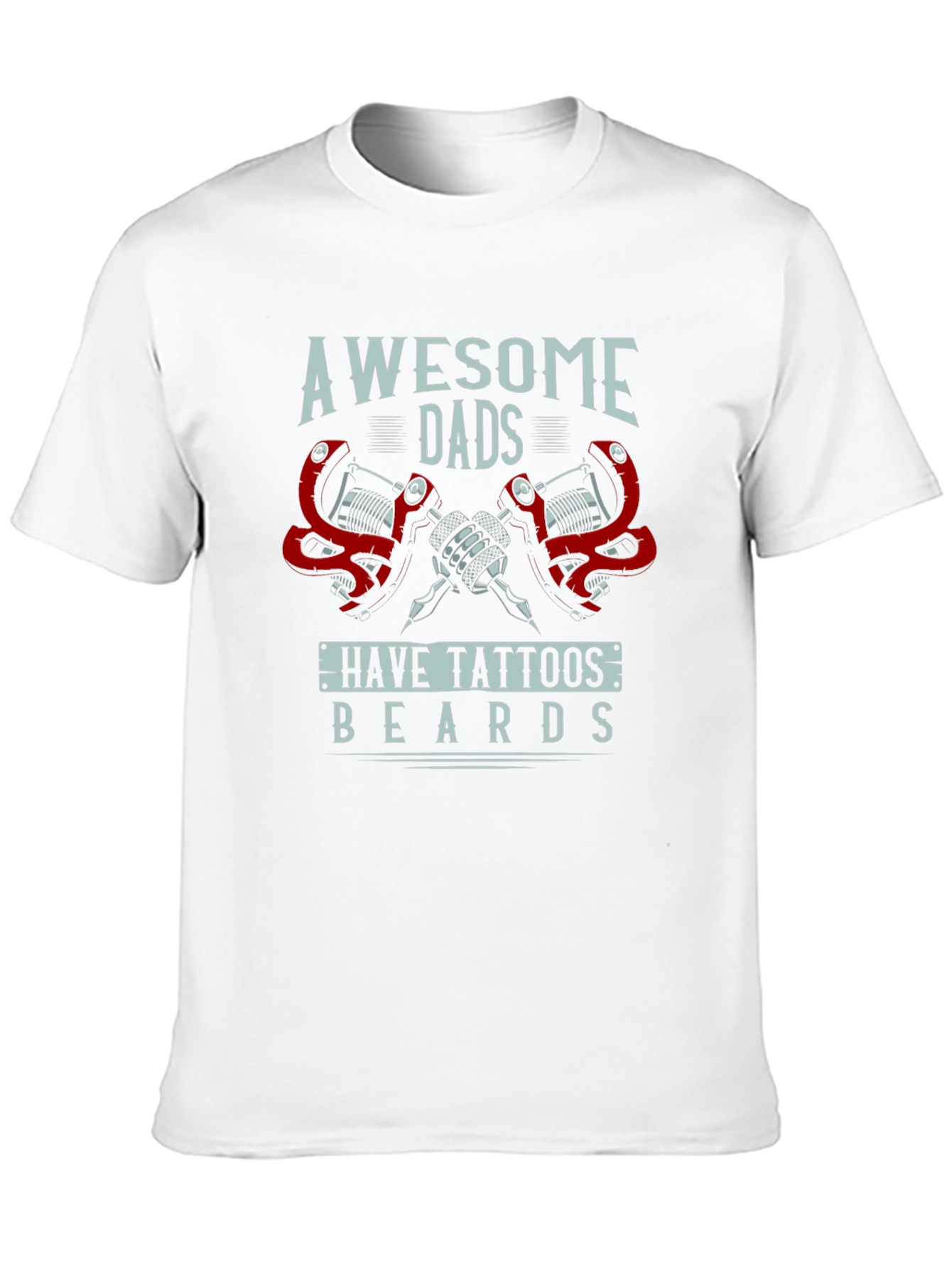 Awesome Dads Tattoo & Beard Graphic T-Shirt