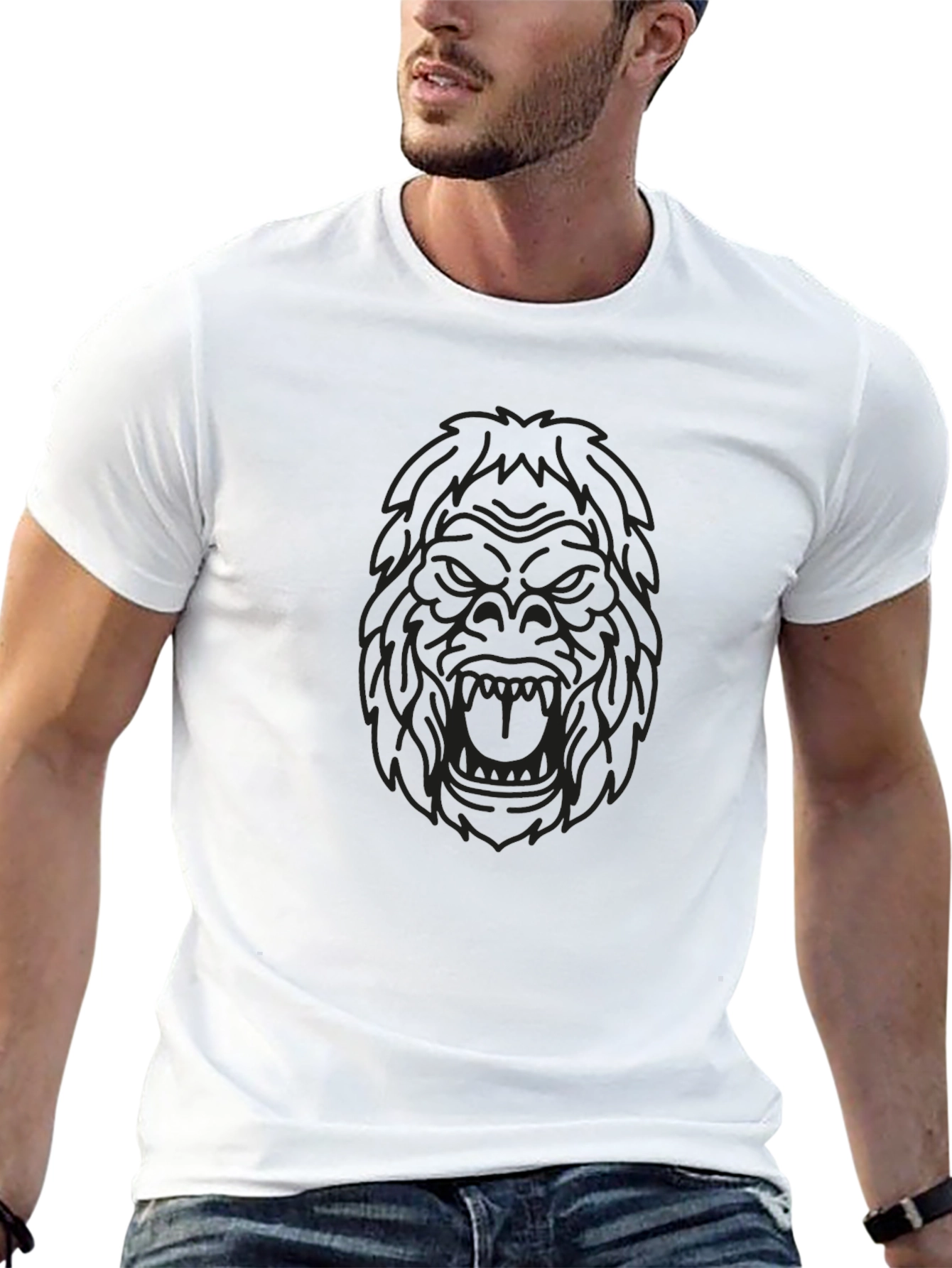 Mens Black Gorilla Graphic T-Shirt