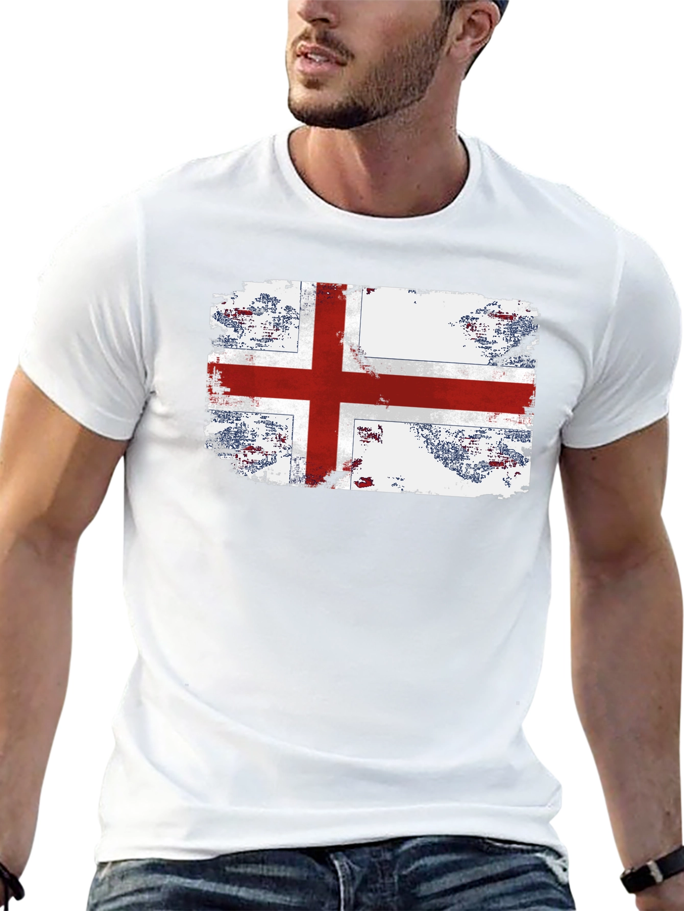 England Flag Grunge Graphic T-Shirt