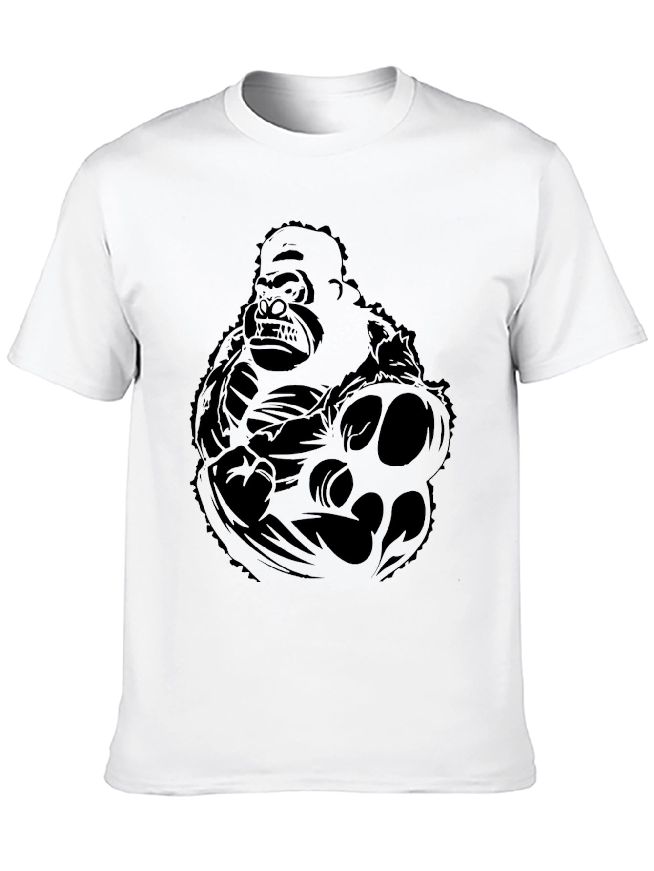 Graphic Gorilla Tee - Black Cotton T-Shirt