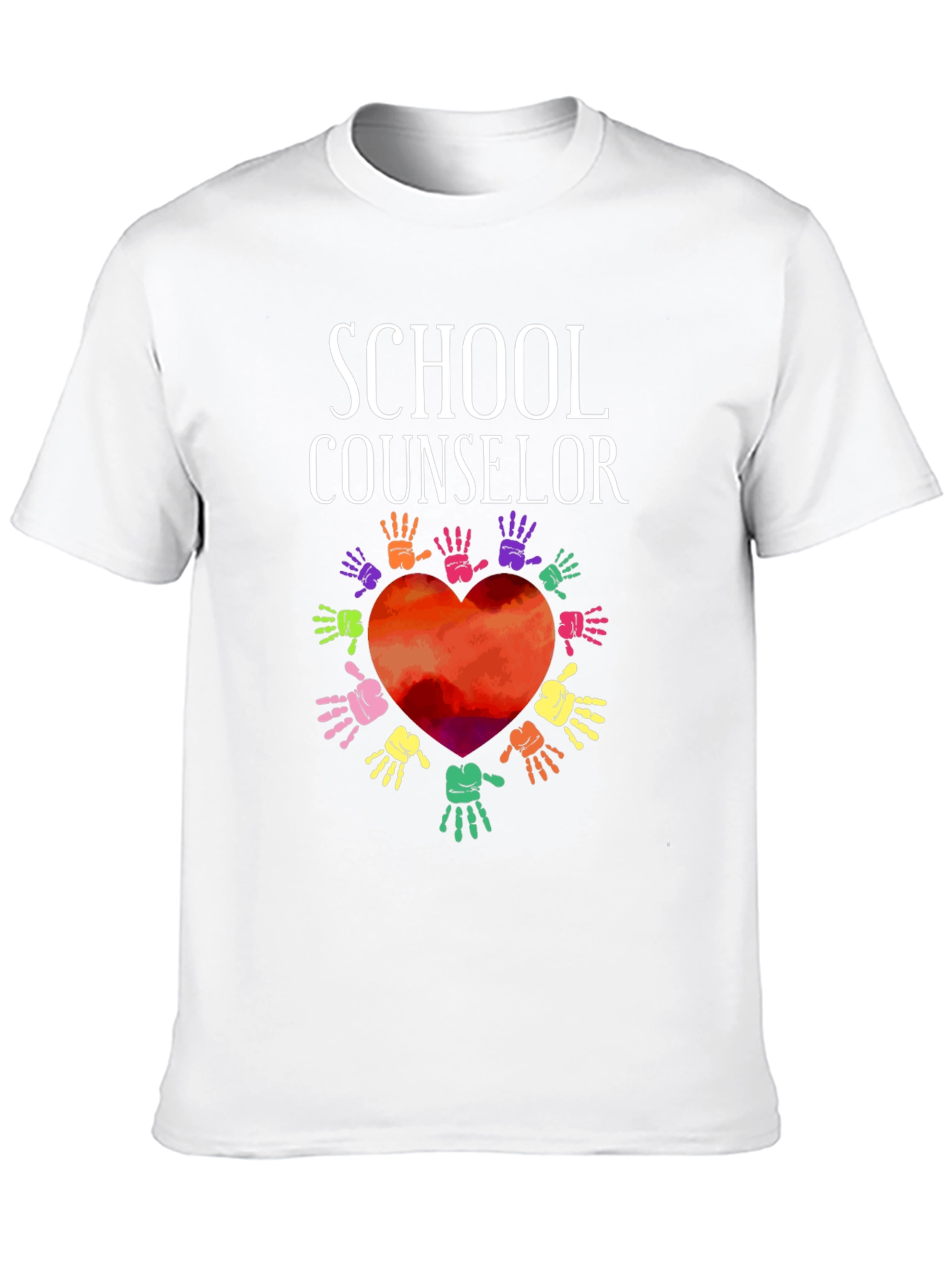School Counselor Heart Hands Graphic T-Shirt