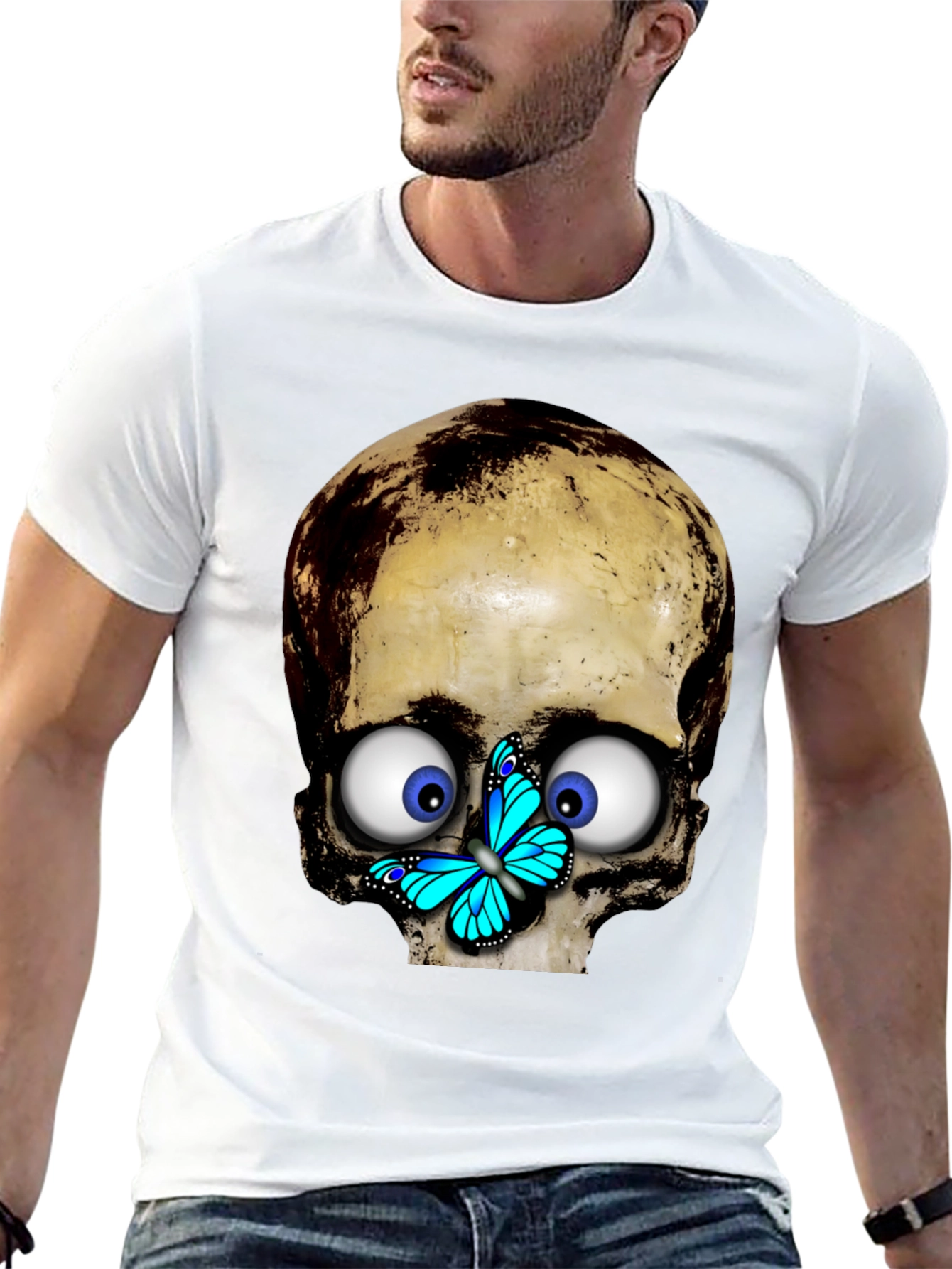 Skull & Butterfly Graphic T-Shirt
