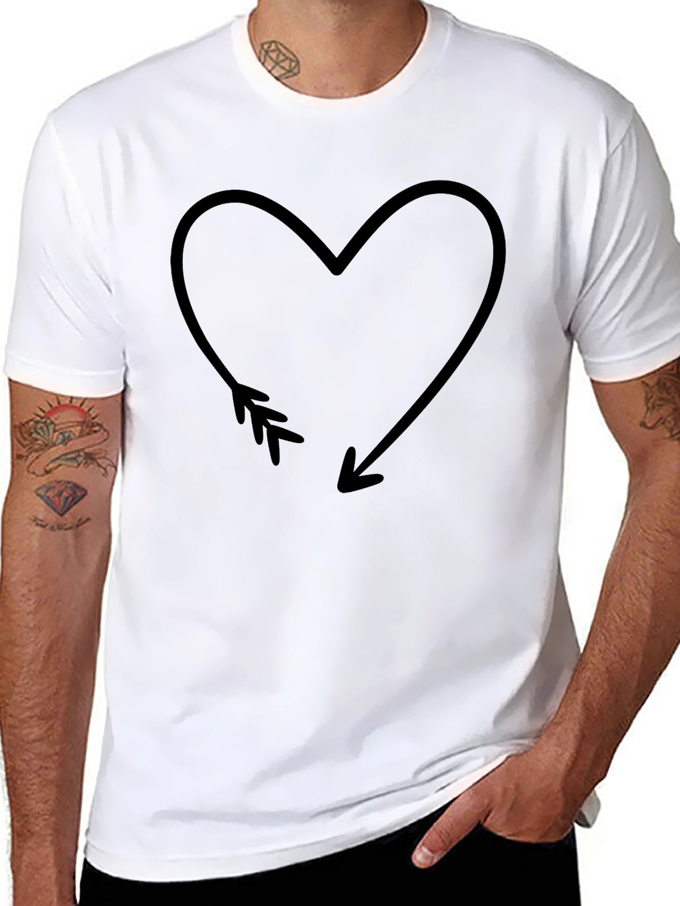 Heart Arrow Black Graphic Tee