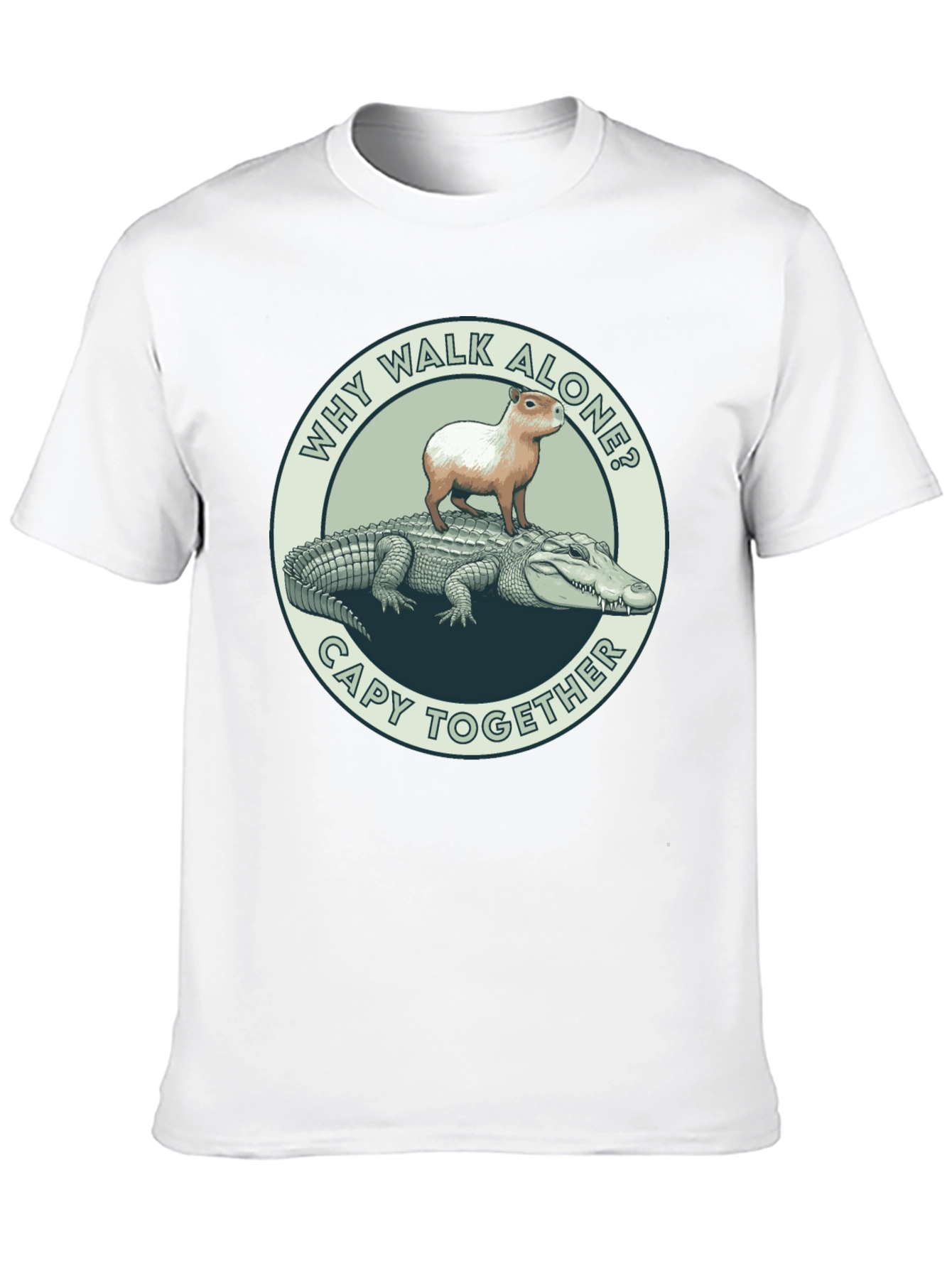 Capybara and Alligator Graphic T-Shirt