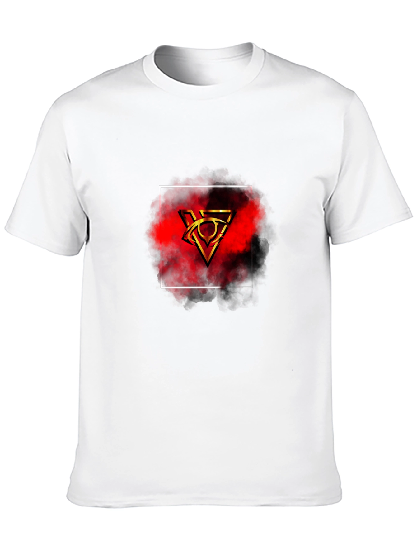 Mens Black T-Shirt with Geometric Graphic Print