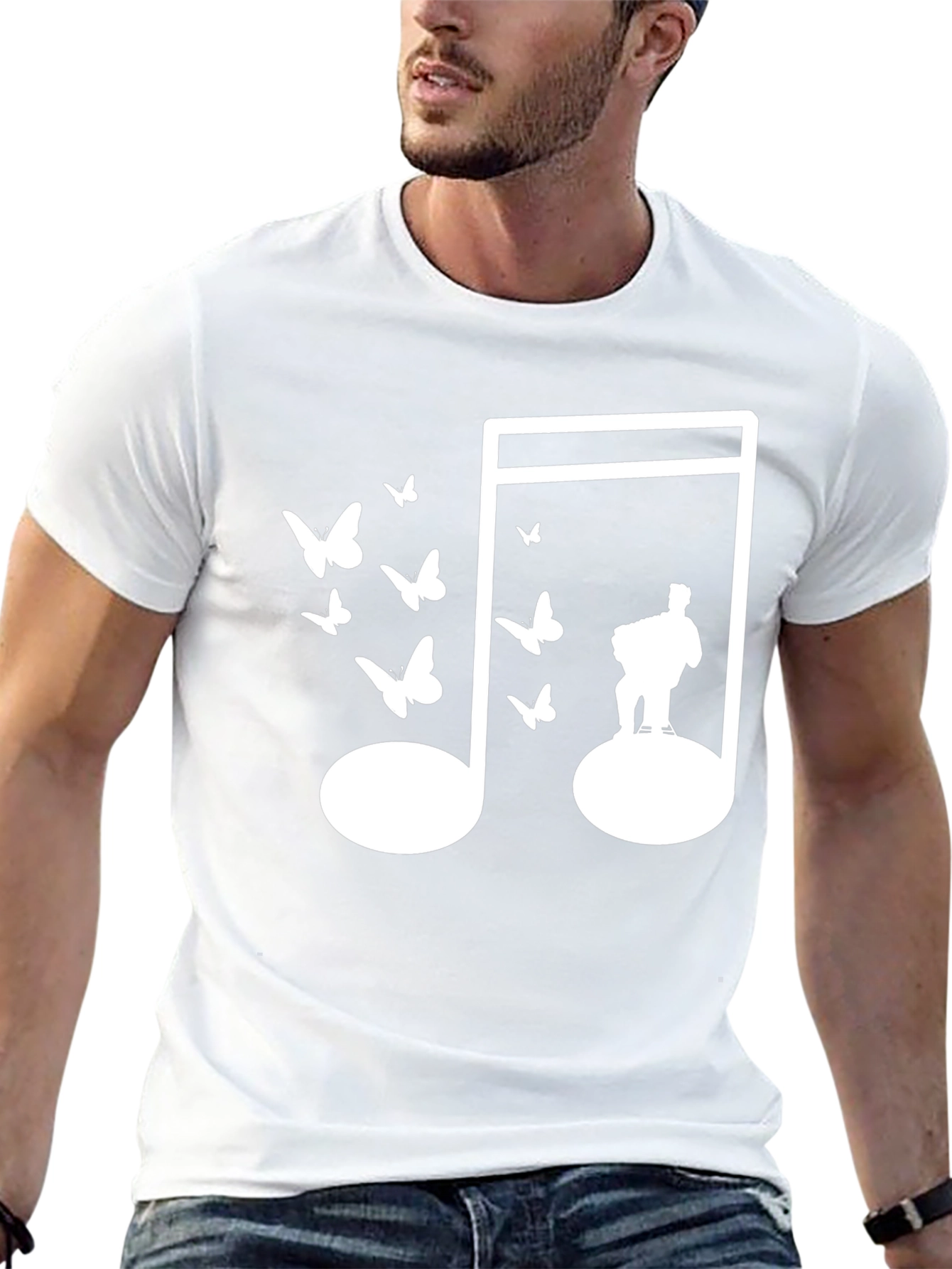Musical Note Butterfly Graphic Tee