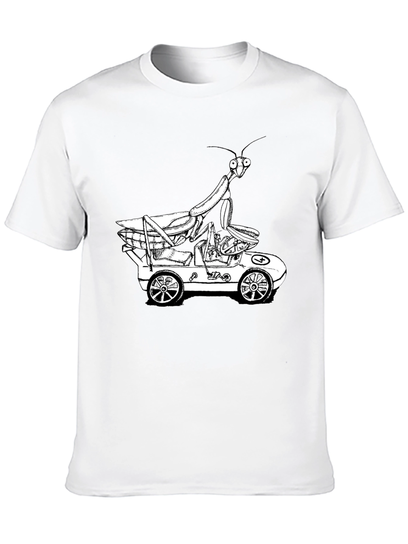 Mantis in a Car Graphic Tee - Unique Design