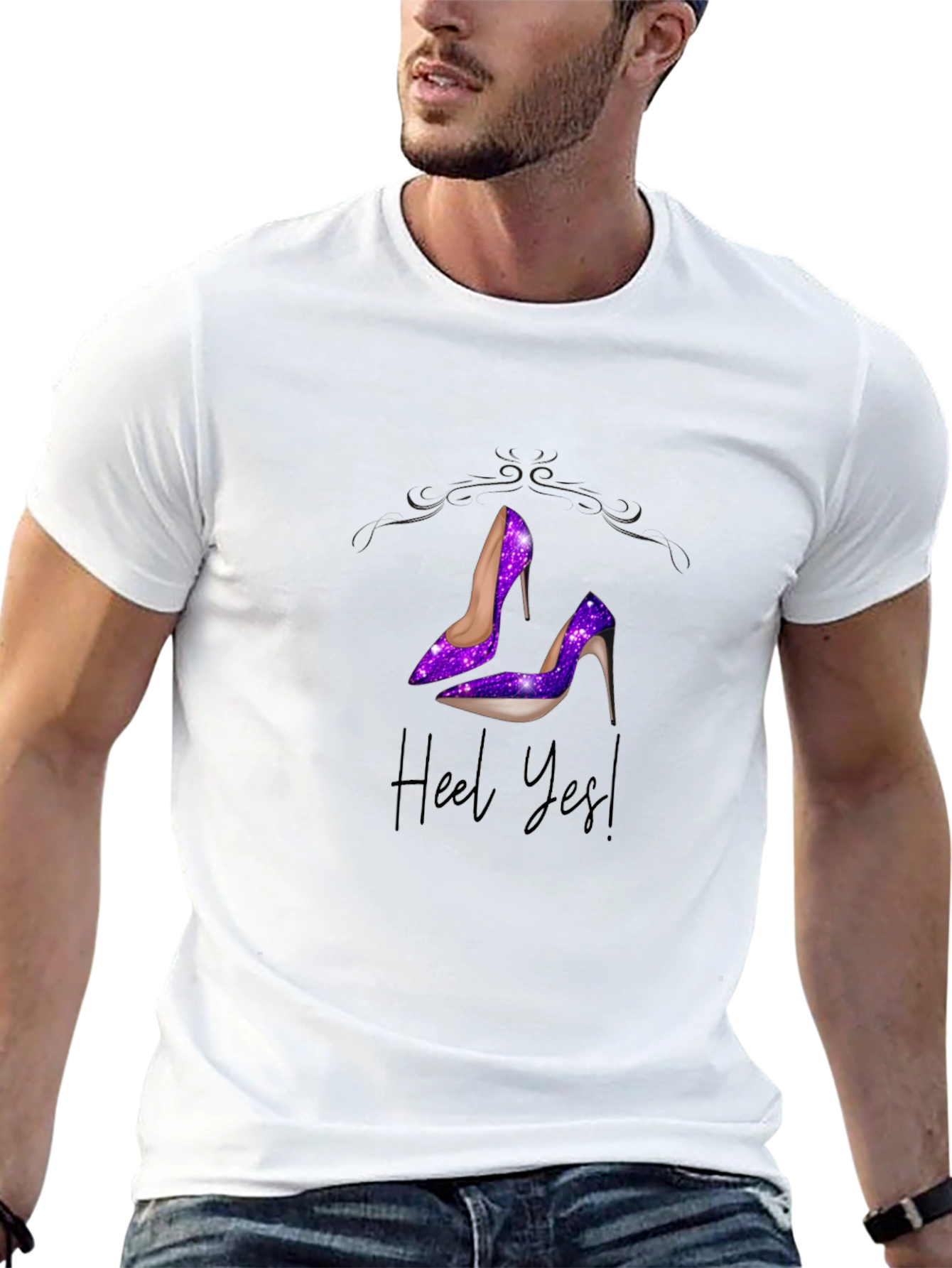 Heel Yes! Galaxy High Heel Graphic T-Shirt