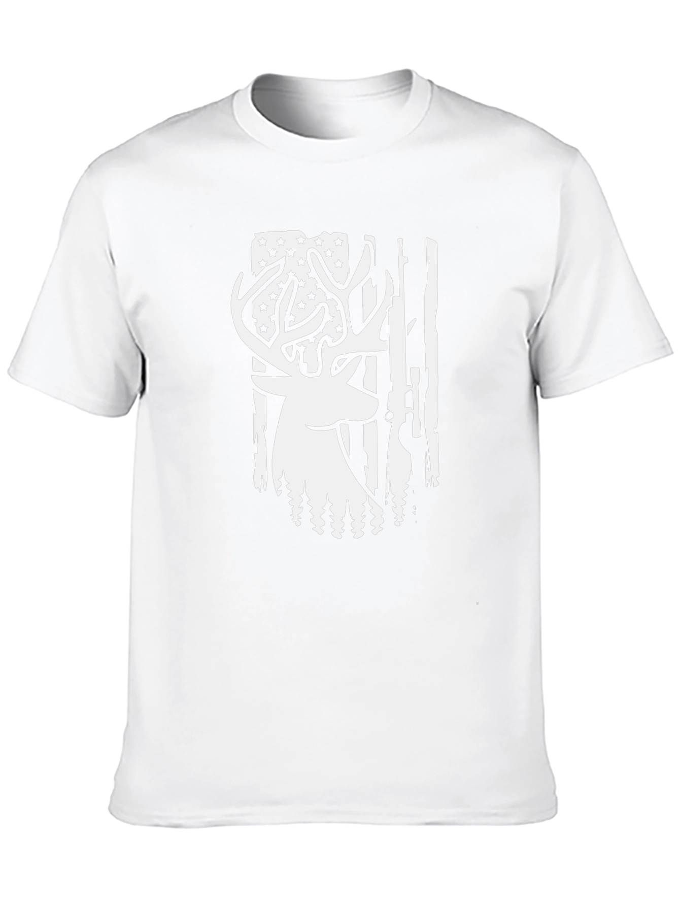 Deer Hunting American Flag Graphic T-Shirt