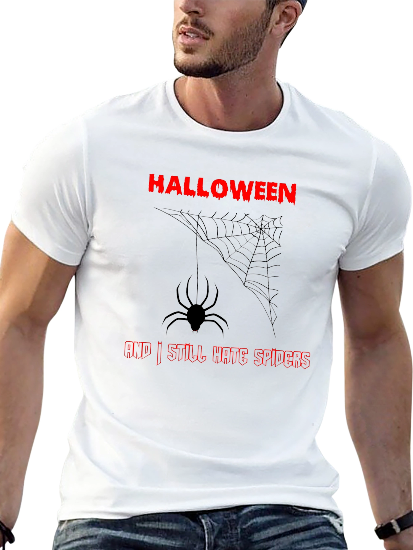 Halloween Spider Graphic Black T-Shirt