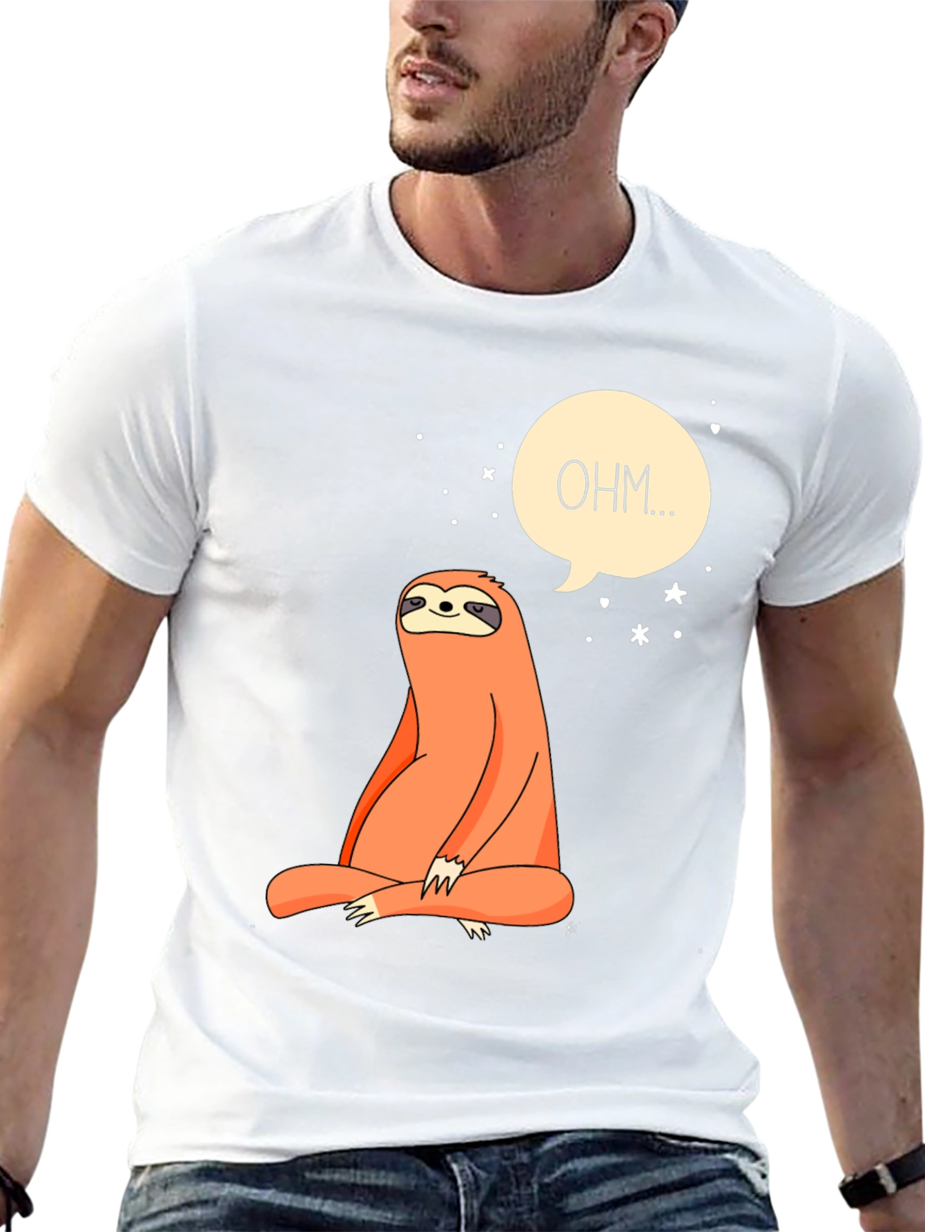 Zen Sloth OHM T-Shirt - Meditating Animal Tee