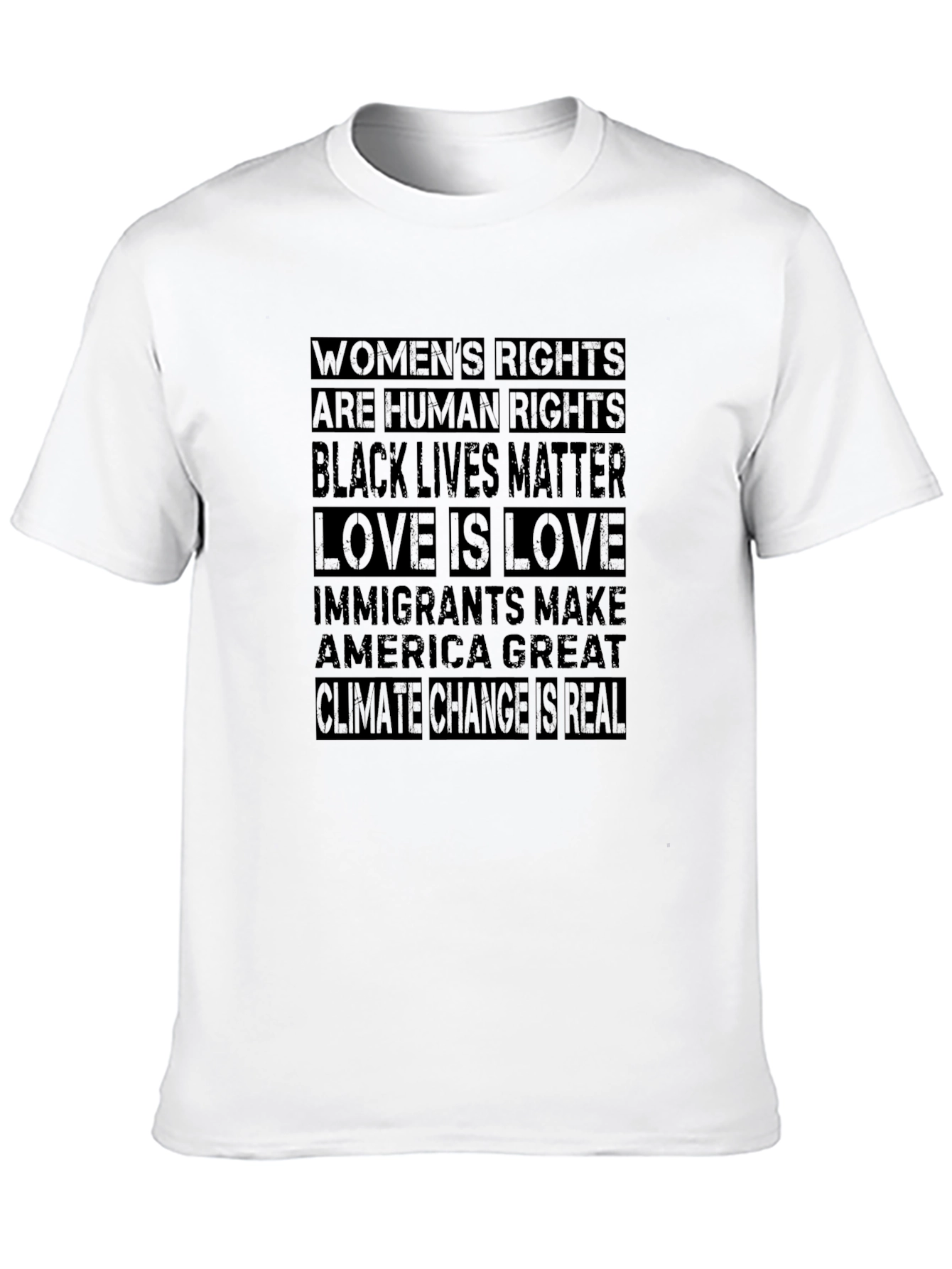 Statement T-Shirt: Womens & Human Rights BLM Love Immigration