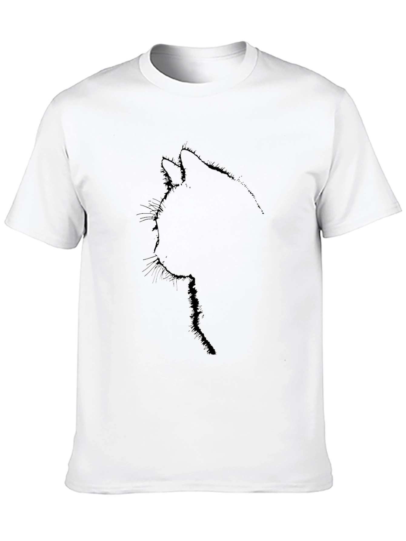 Minimalist Cat Silhouette Black T-Shirt