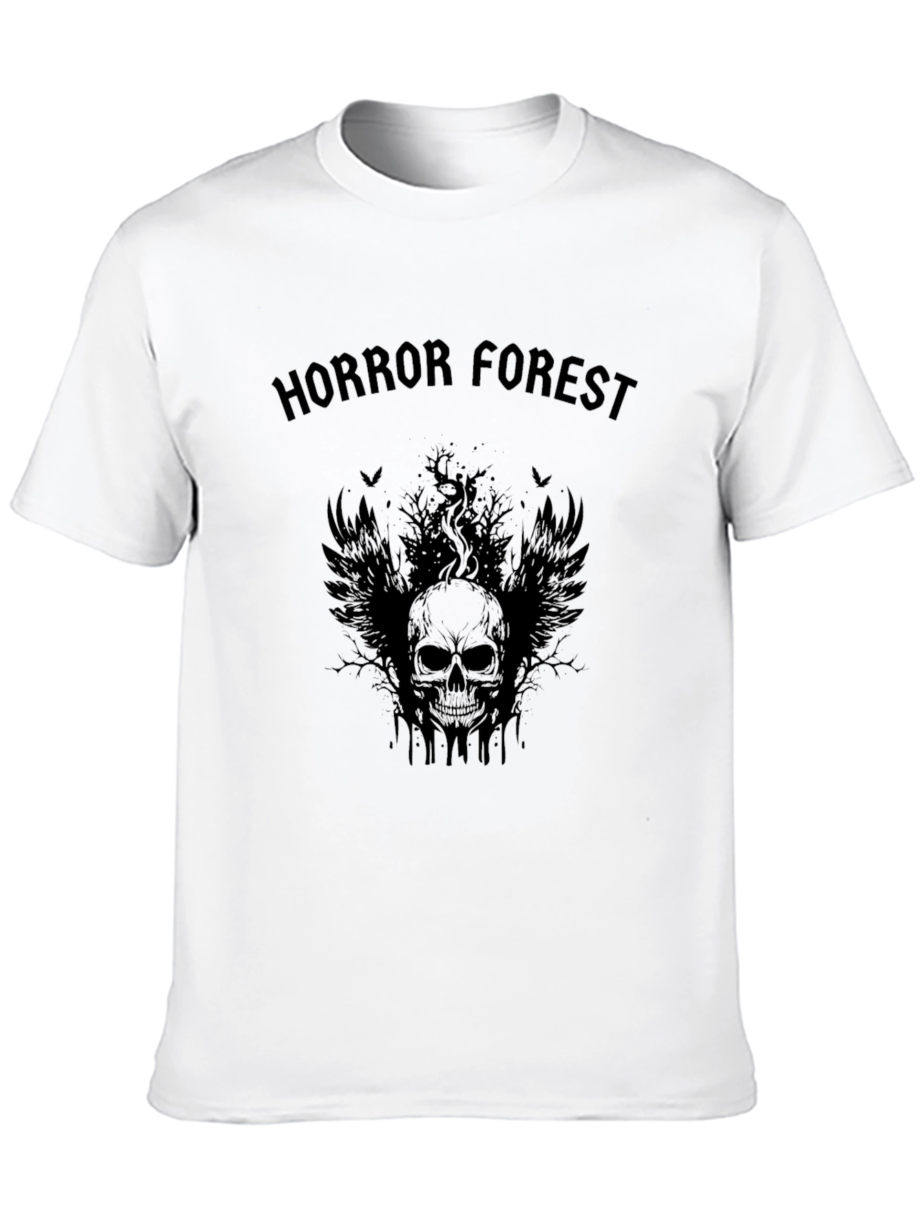 Horror Forest Skull Graphic Tee