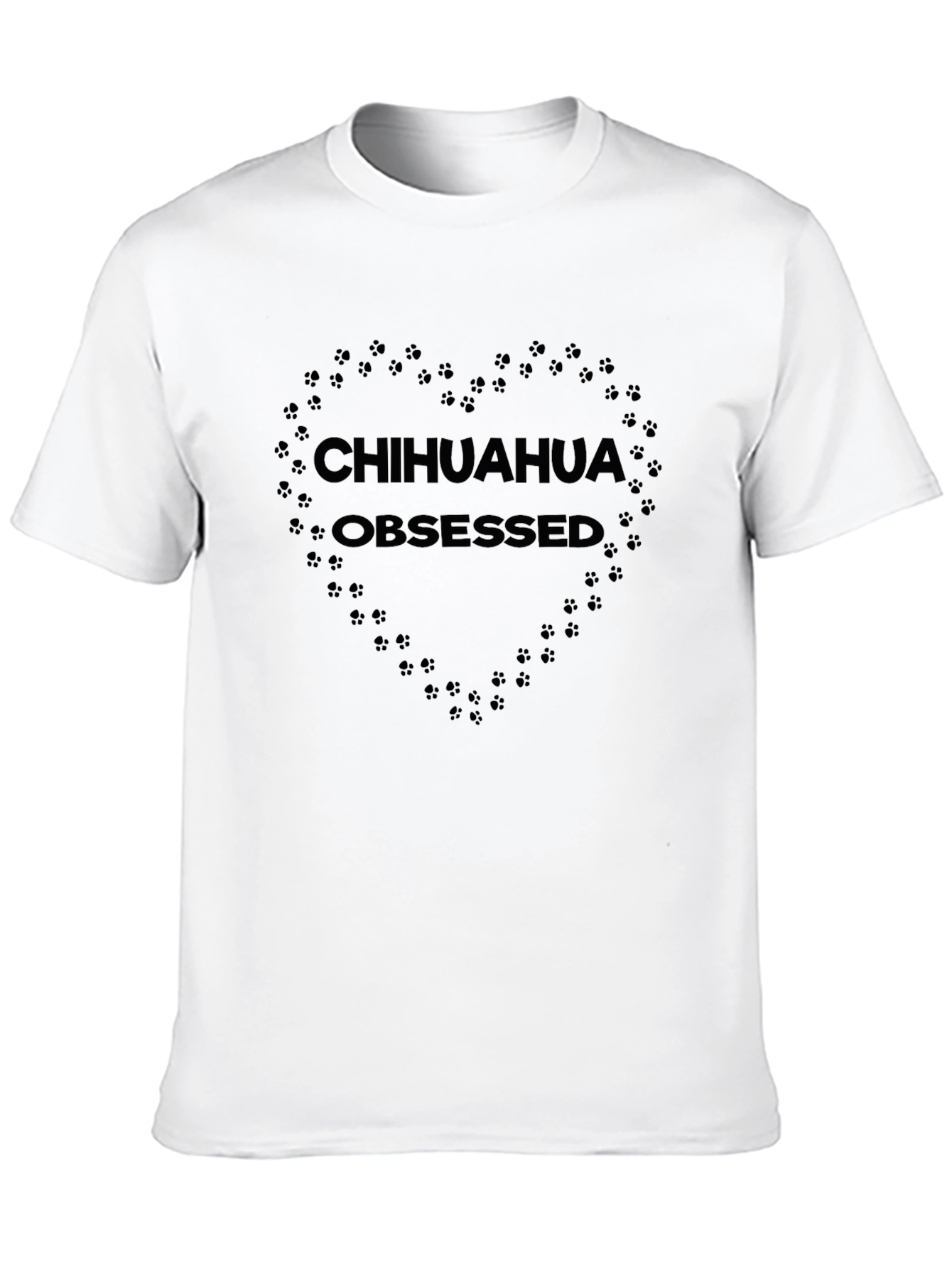 Chihuahua Obsessed Paw Print Heart T-Shirt