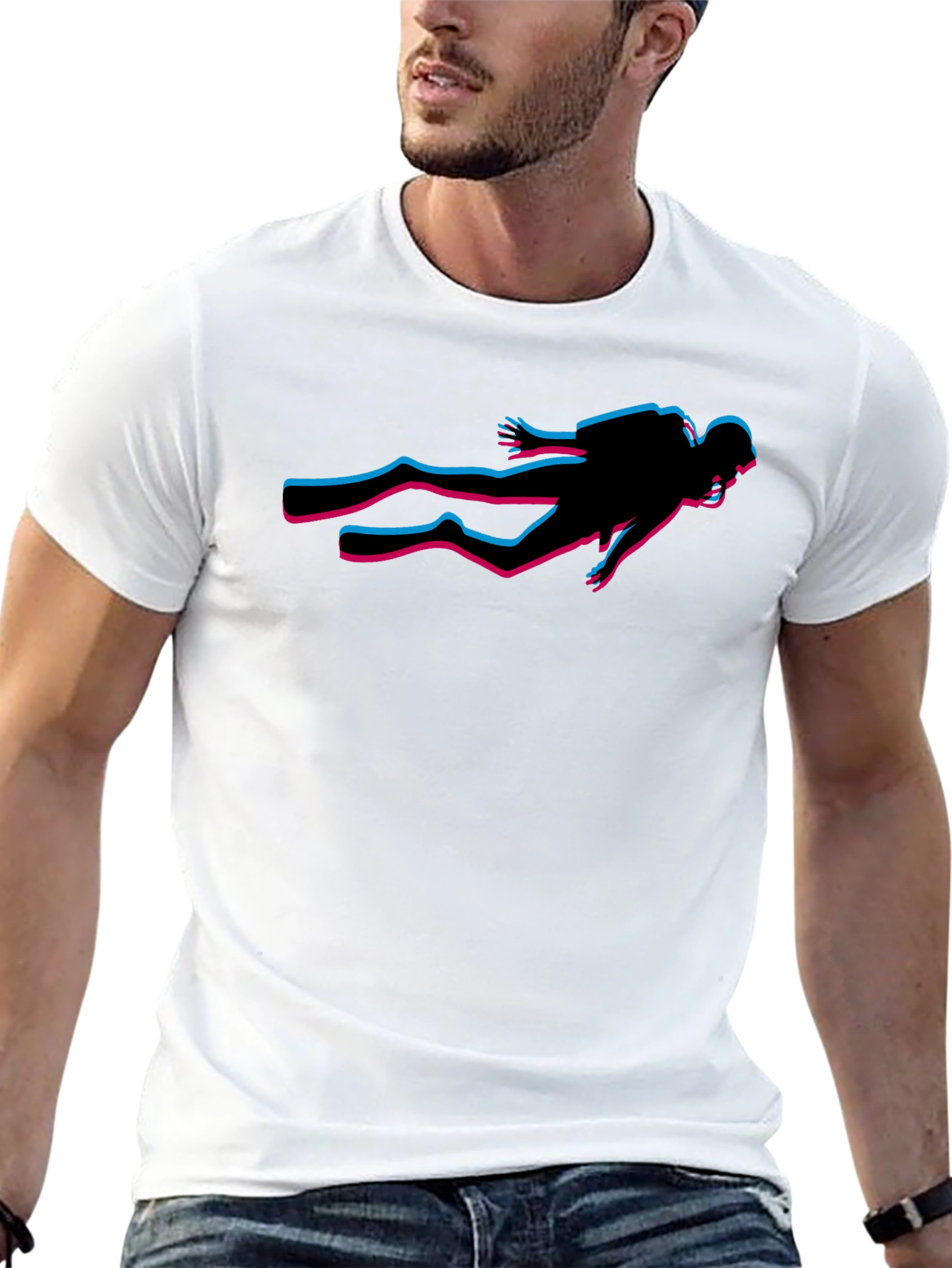 Diver Glitch T-Shirt - Stylish Graphic Tee