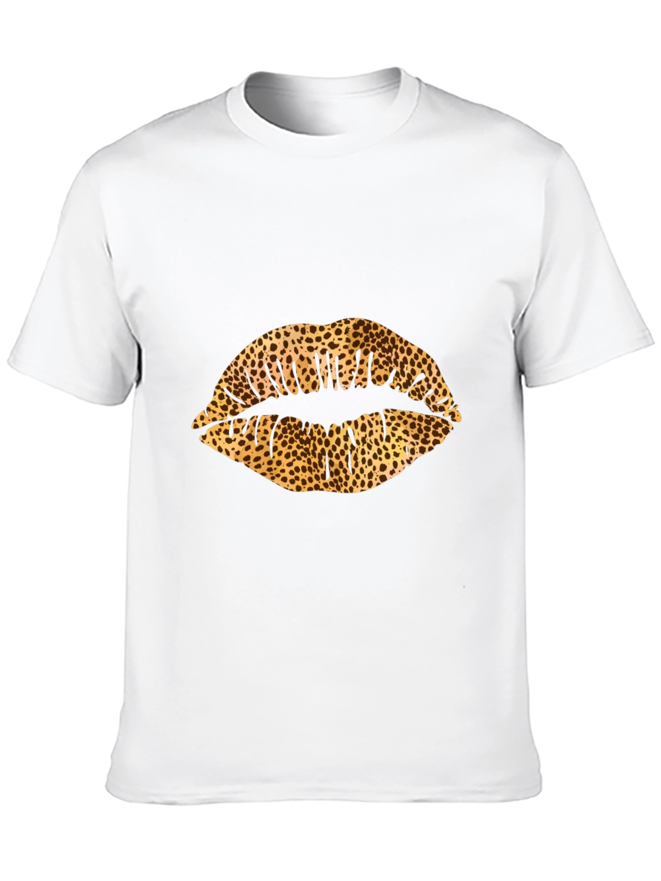 Leopard Print Lips Black Graphic Tee