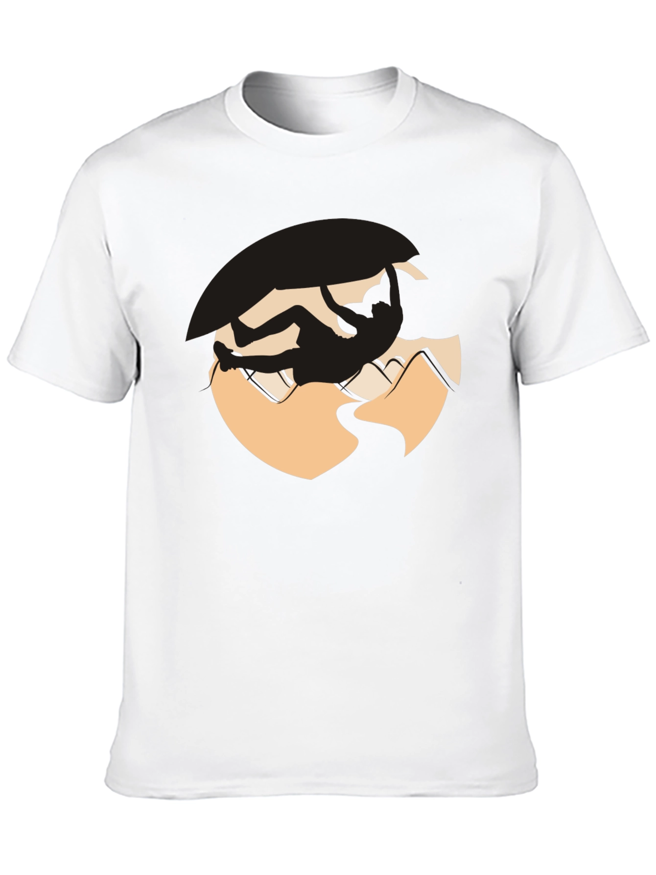 Climbing Silhouette Graphic Tee - Black Cotton Blend