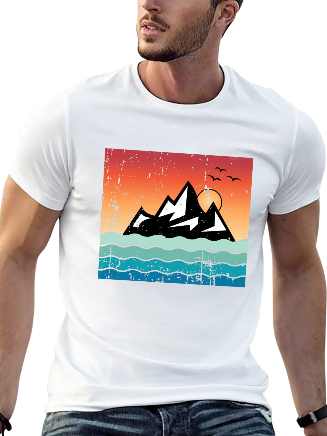 Retro Mountain Sunset Graphic Tee