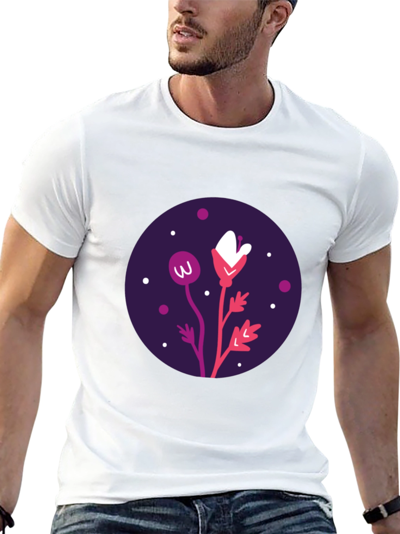 Floral Graphic Black T-Shirt