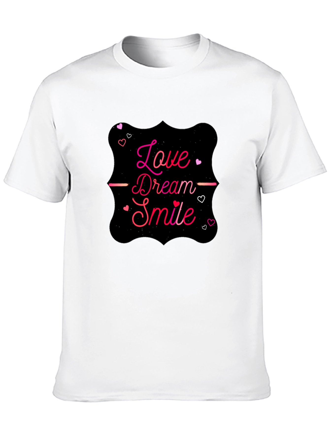 Love Dream Smile Graphic Tee - Stylish Black T-Shirt