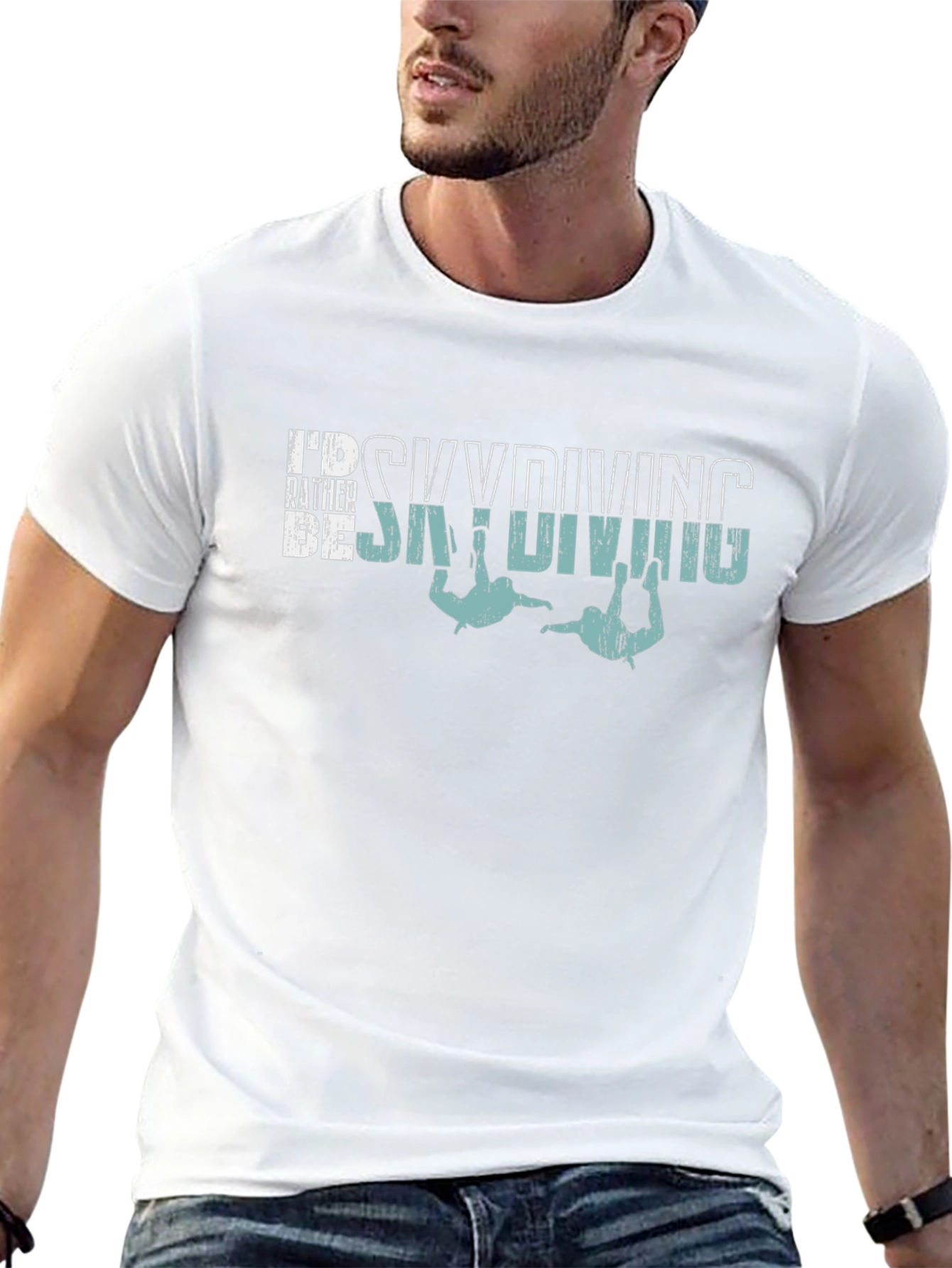 Skydiving Graphic Print T-Shirt